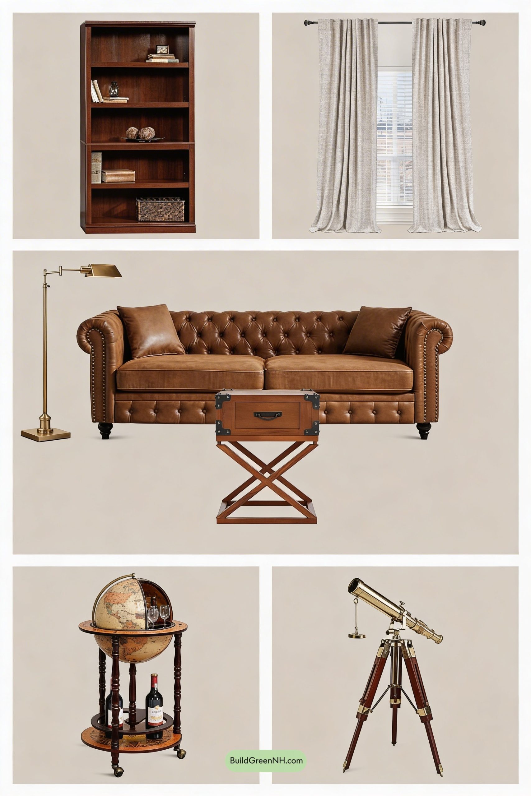 Moodboard for Explorer Lounge With World Map Mural