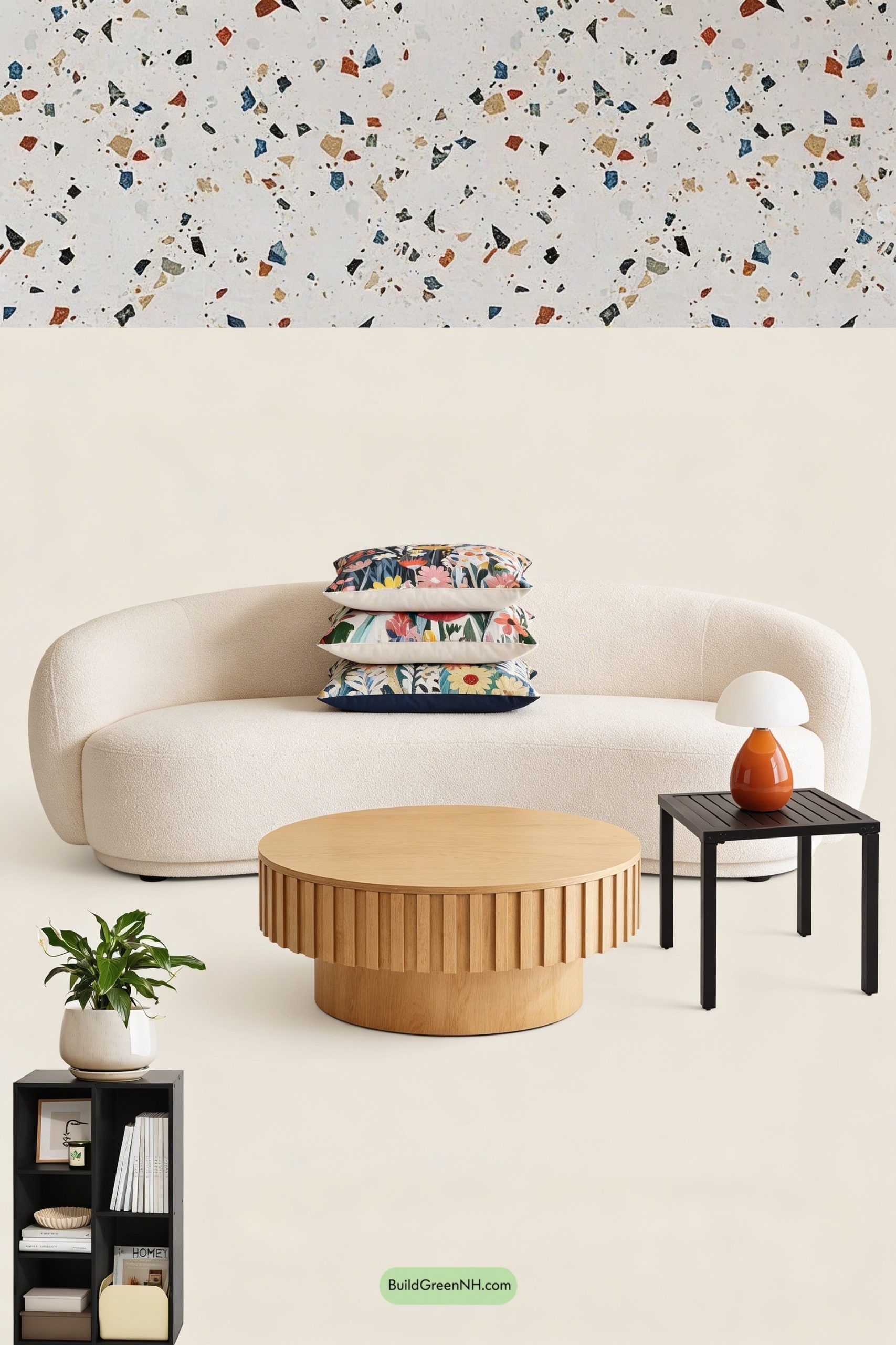 Moodboard for Terrazzo Confetti Wall, Soft-Scandi Lounge