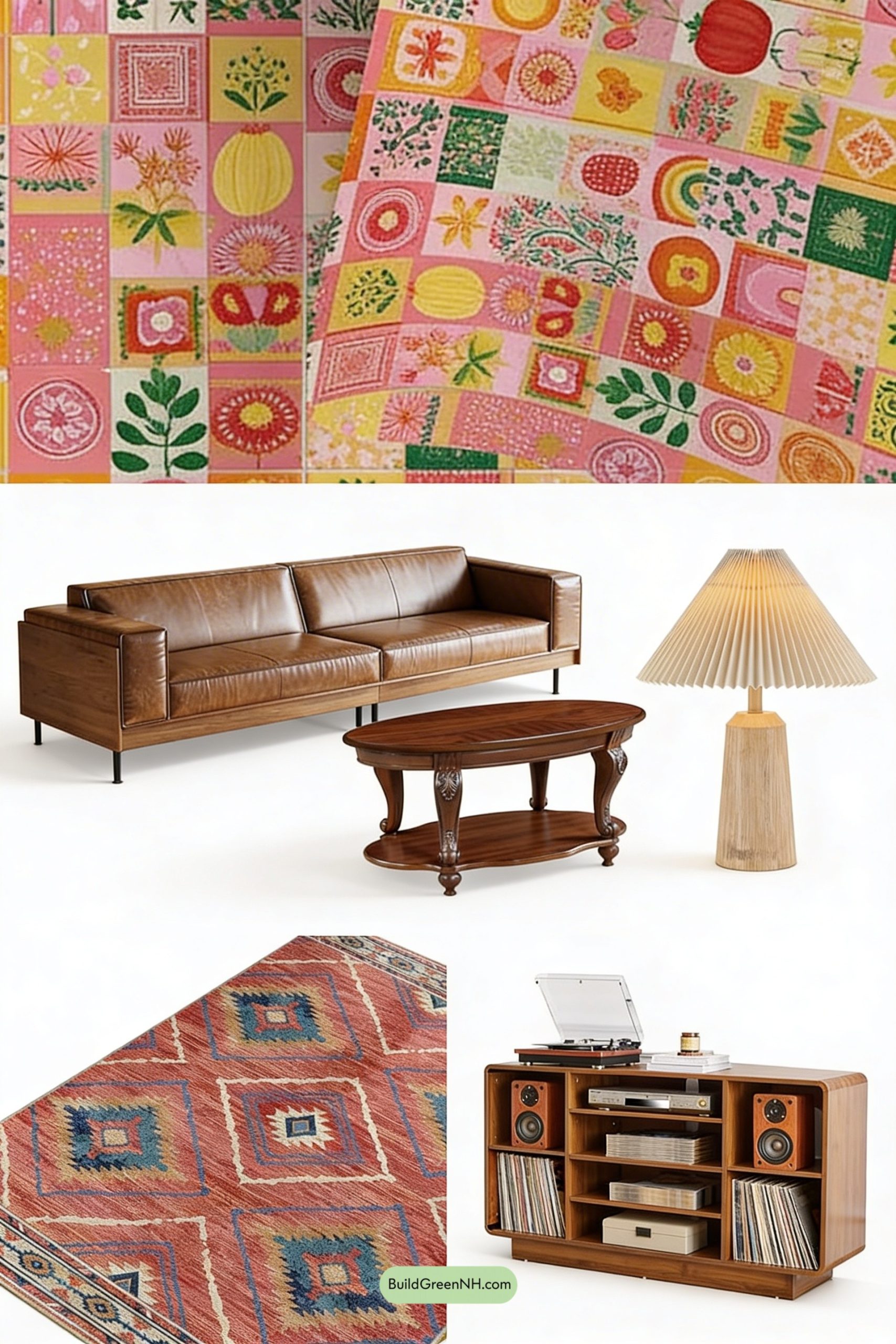 Moodboard for Folk-Patchwork Mural, Vintage Soul