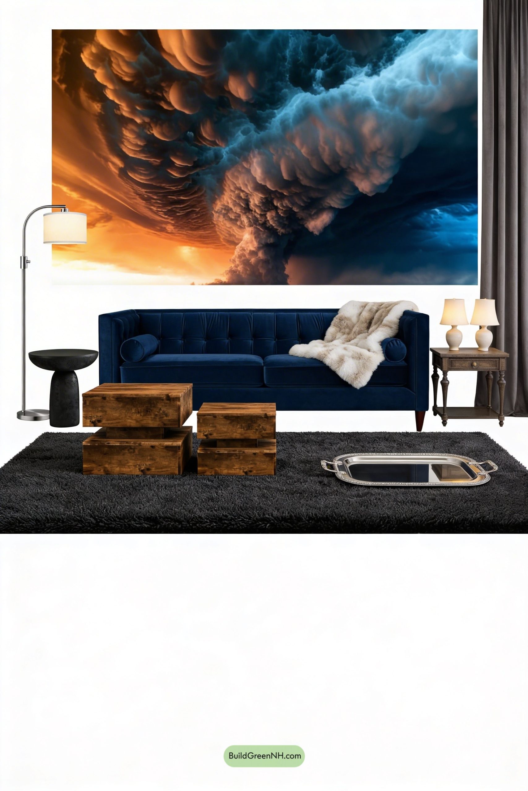 Moodboard for Storm-Cloud Mural, Cozy Luxe Layers