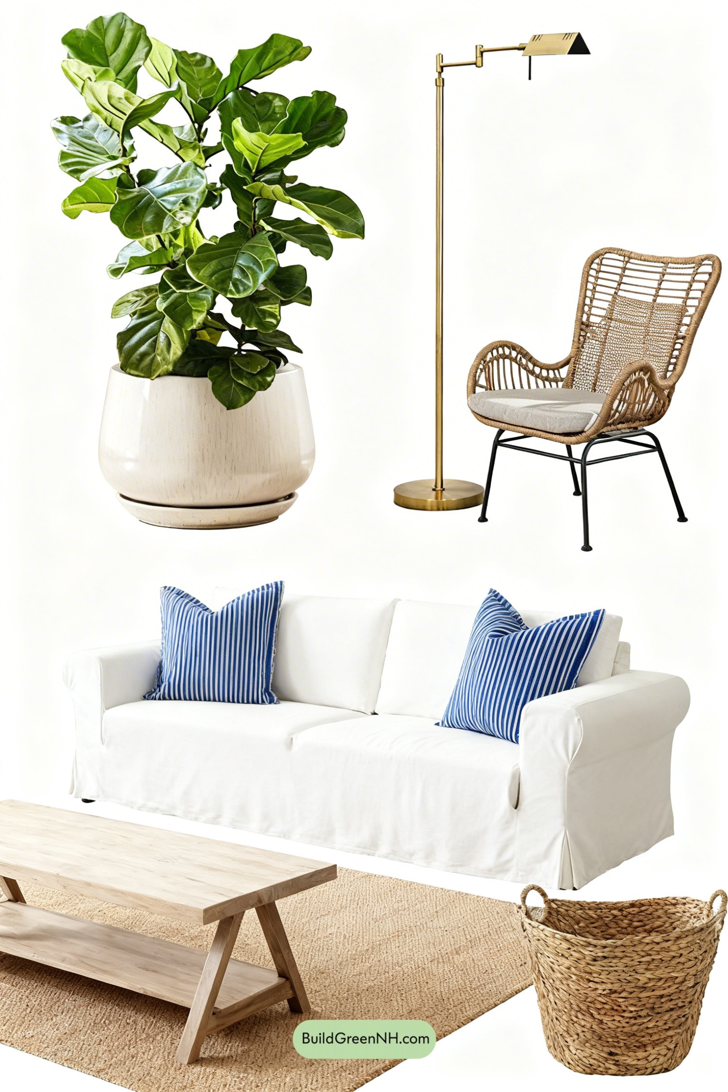 Moodboard for Coastal Sunroom, Wrapped in Greenery