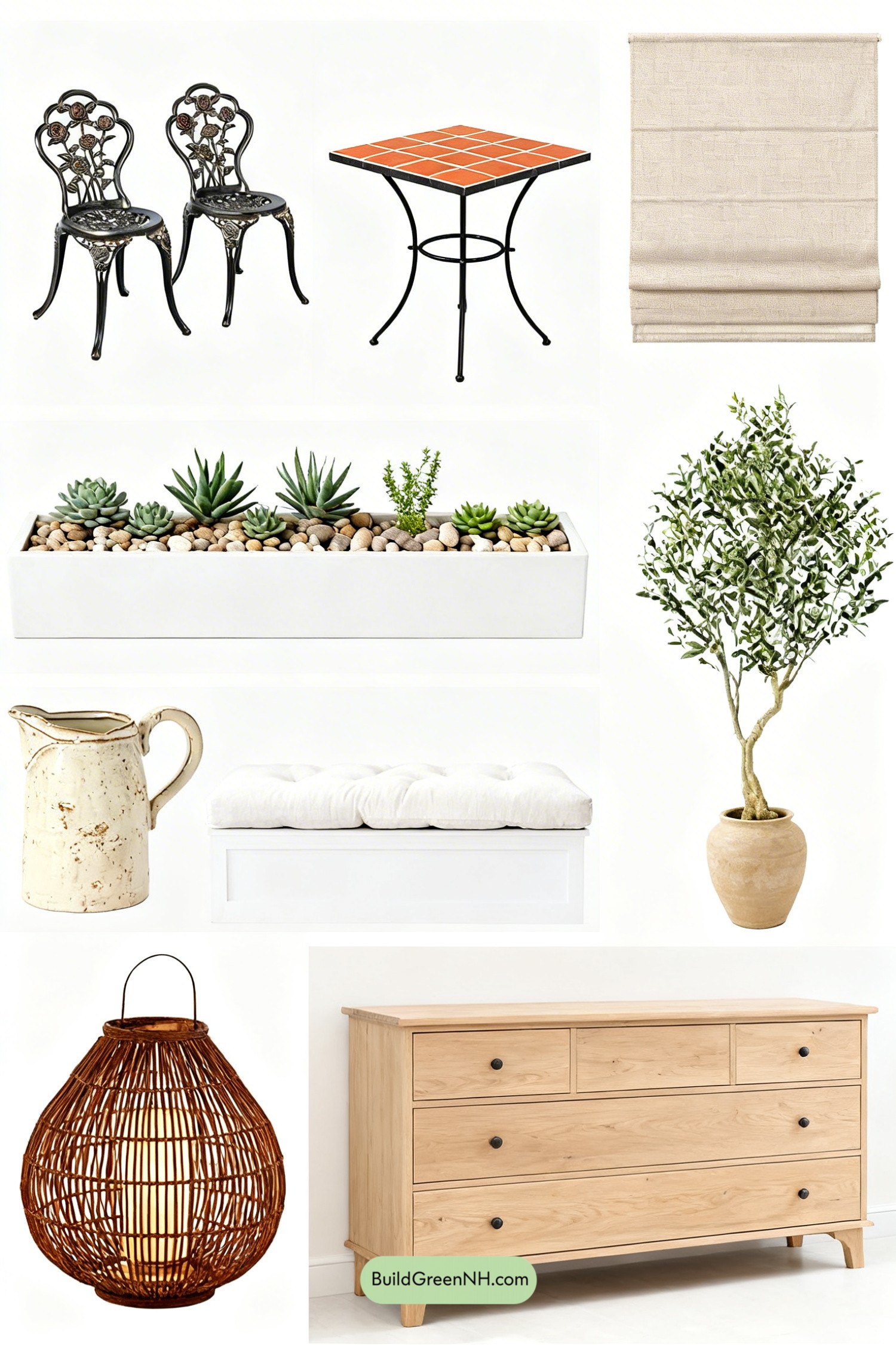 Moodboard for Mediterranean Courtyard Sunroom Escape