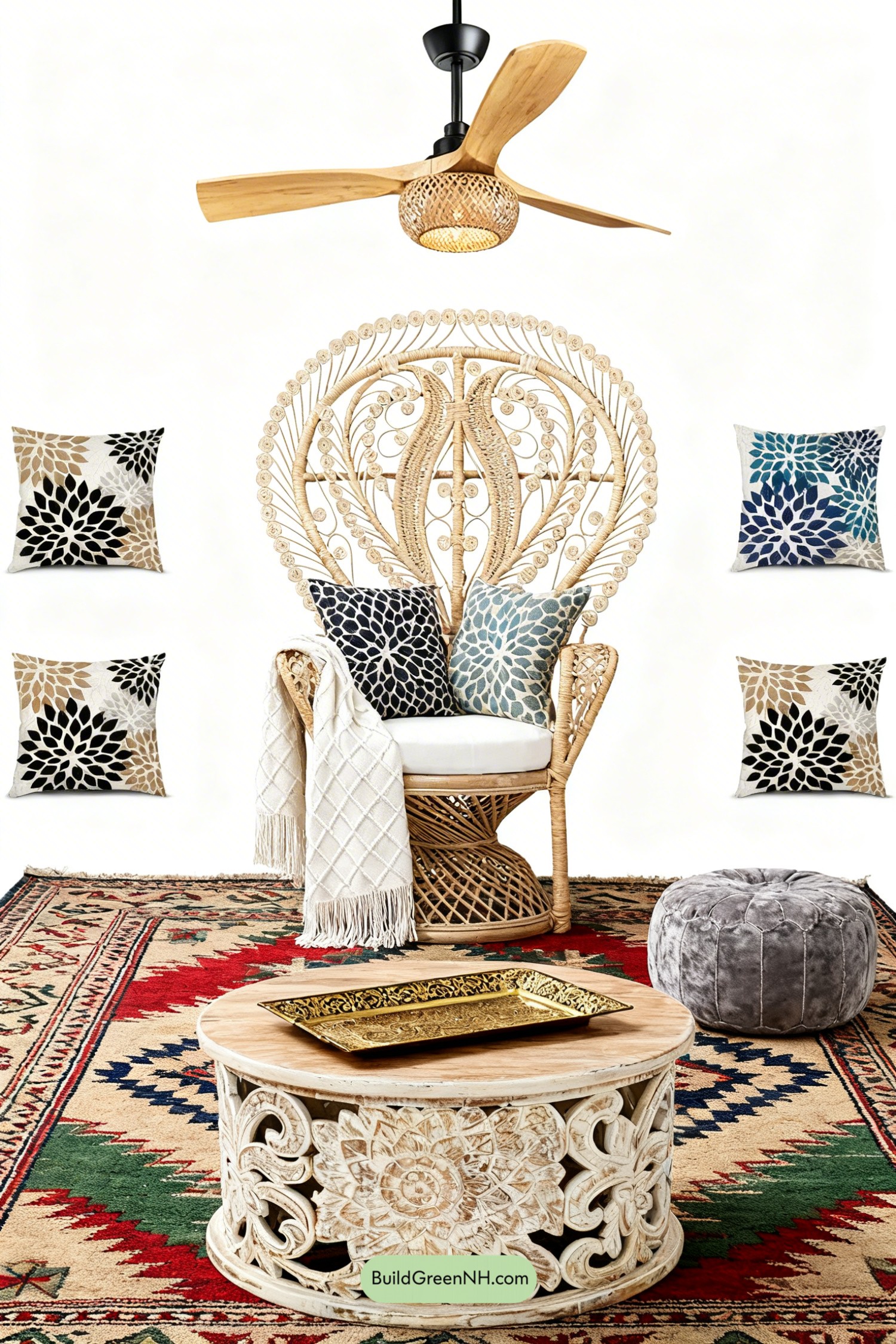 Moodboard for Boho Sunroom Under a Plant Canopy