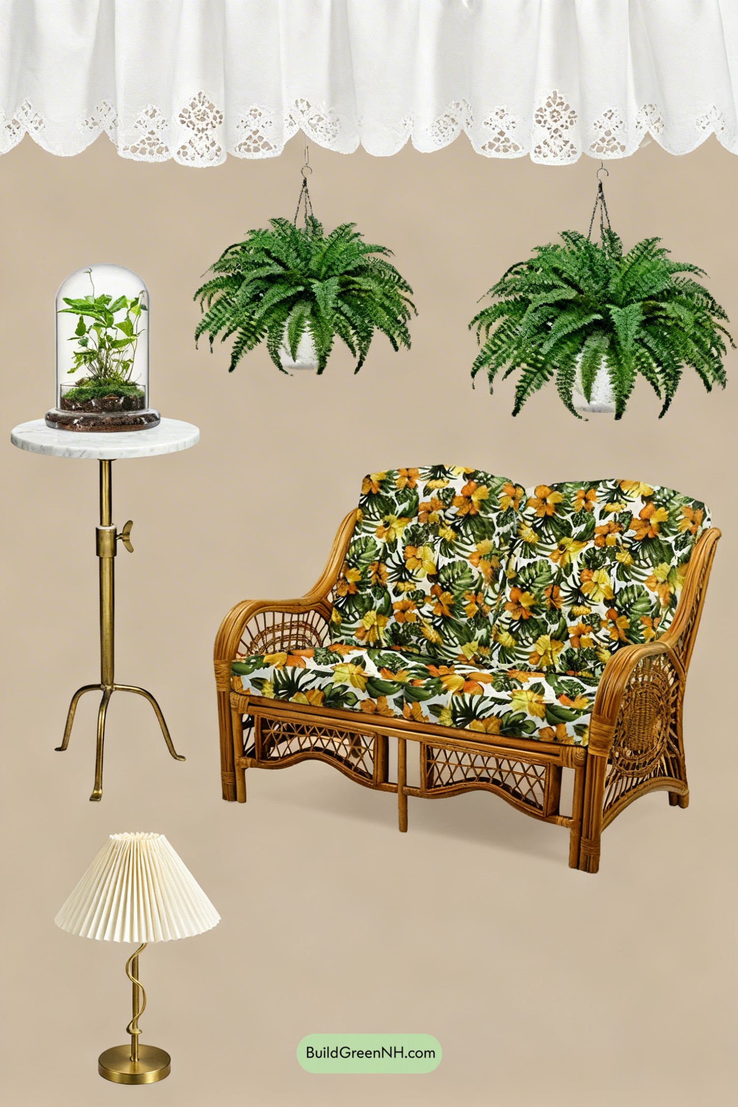 Moodboard for Fern-Filled Vintage Conservatory Retreat