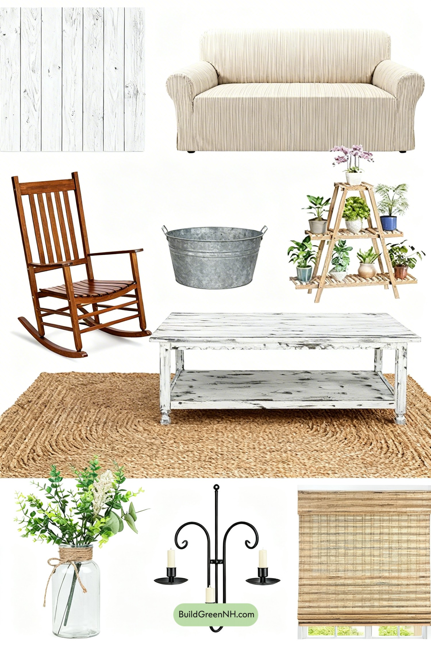 Moodboard for Farmhouse Sunroom, Lightly Dressed