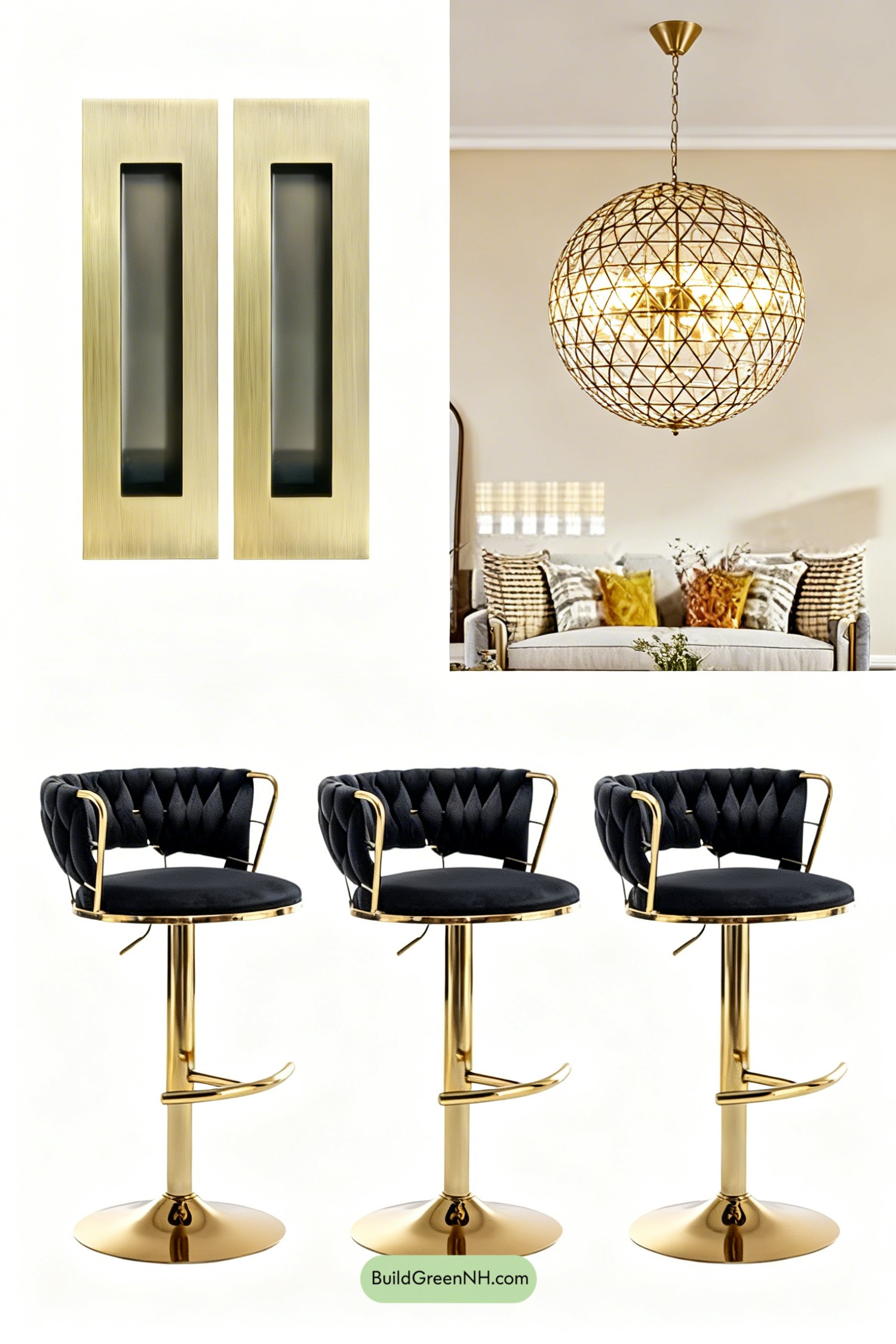 Moodboard for Fluted Brass Hood, Deco Drama
