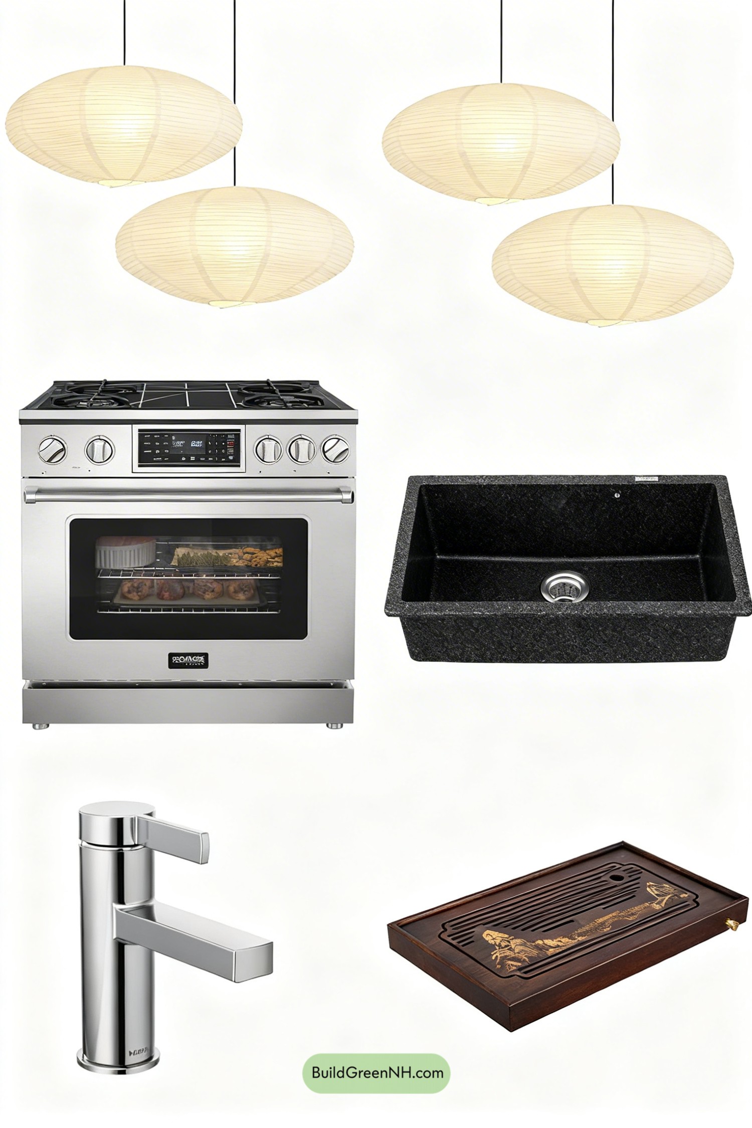 Moodboard for Cedar Slat Hood, Shoji-Soft Kitchen Calm