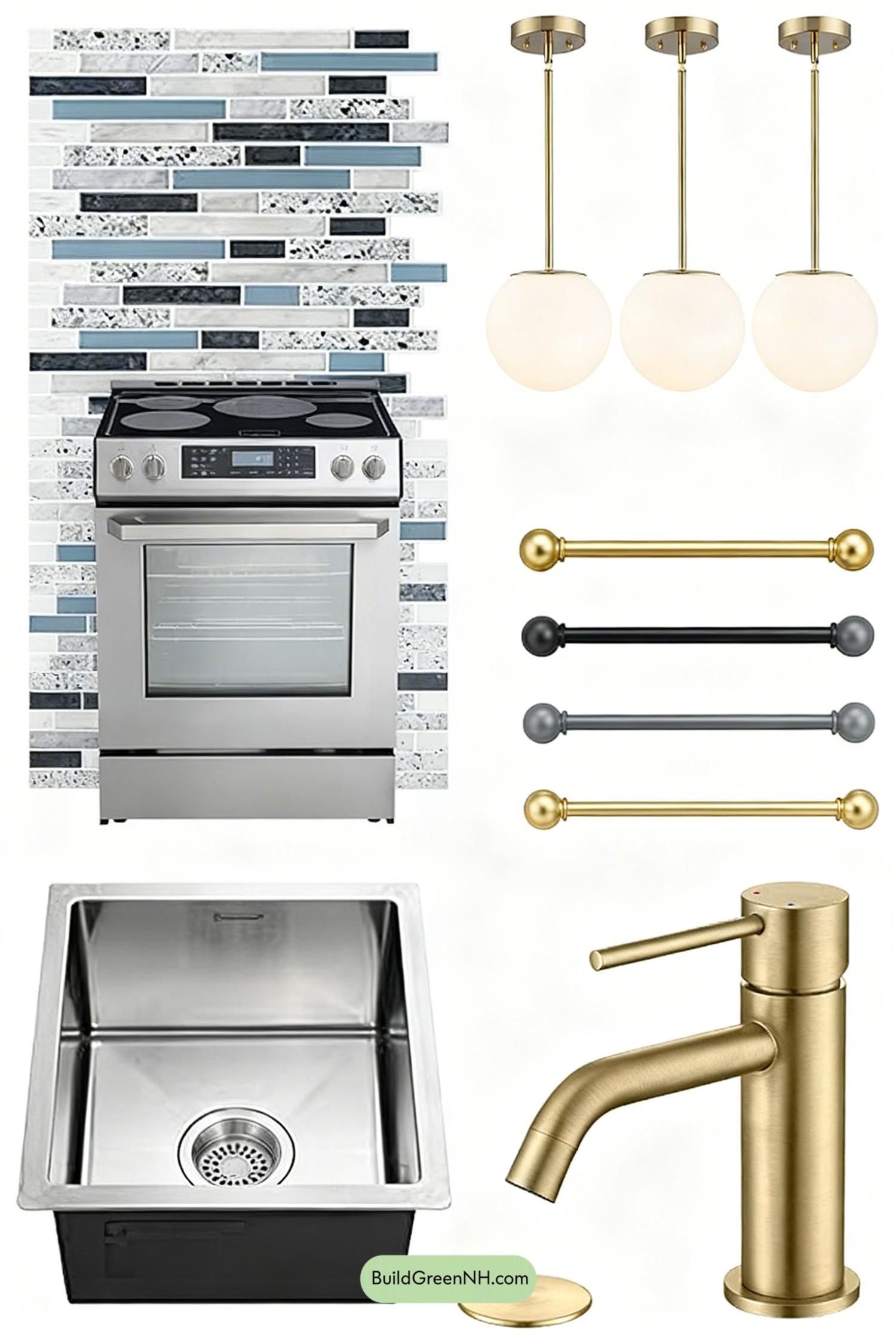 Moodboard for Brass-Trimmed Hood Meets Terrazzo Chic