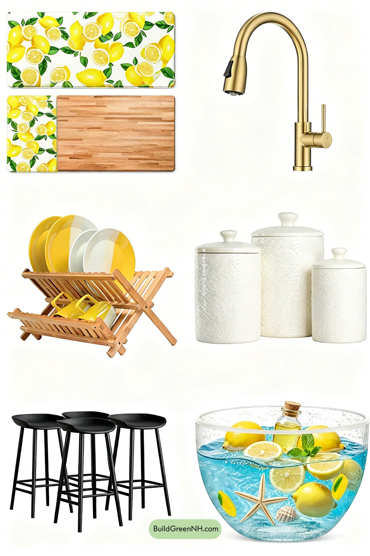 Moodboard for Scandi Whites, Oak Warmth, Lemon Pop