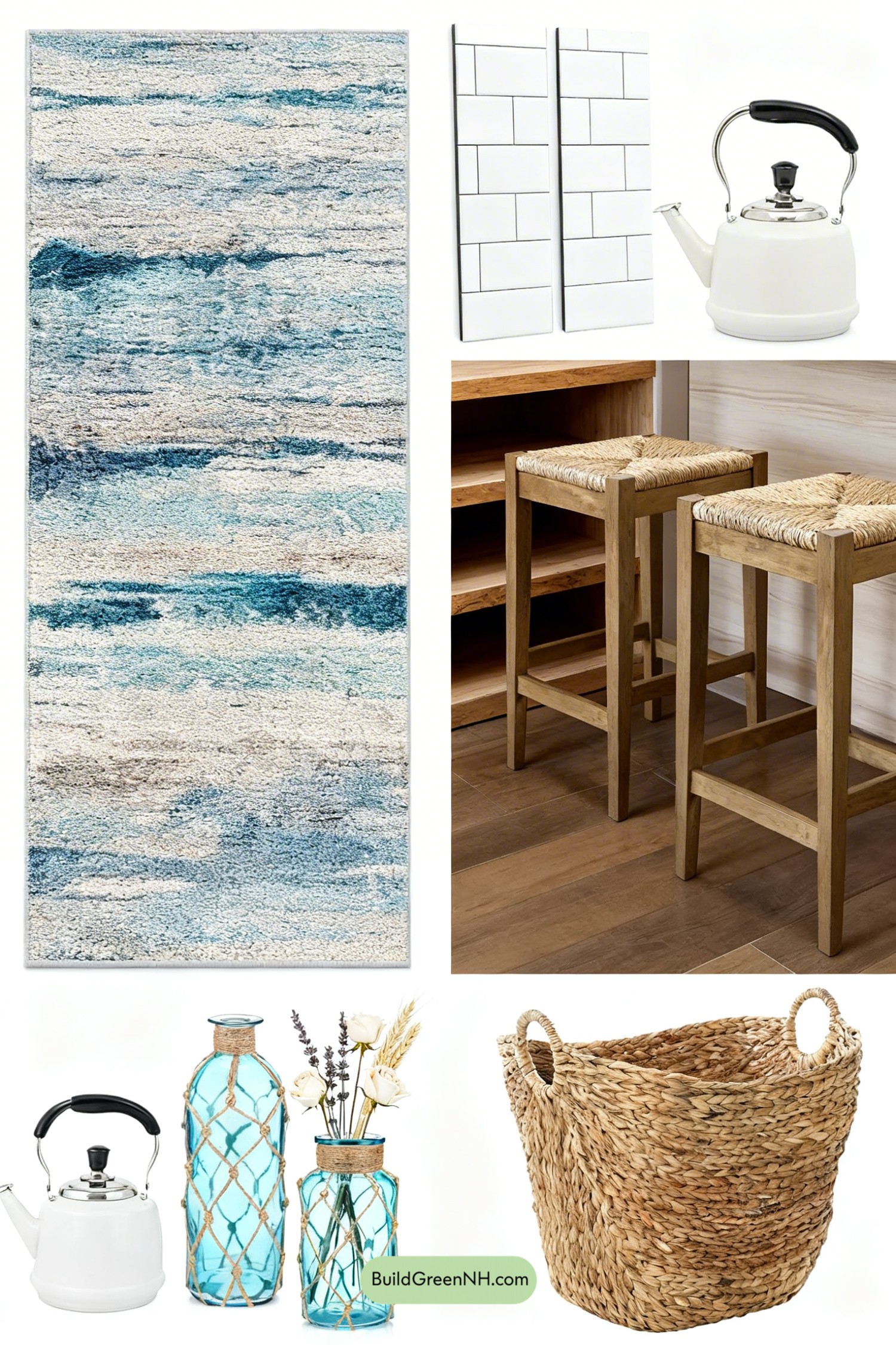 Moodboard for Wave Runner Mat, Coastal Kitchen Calm
