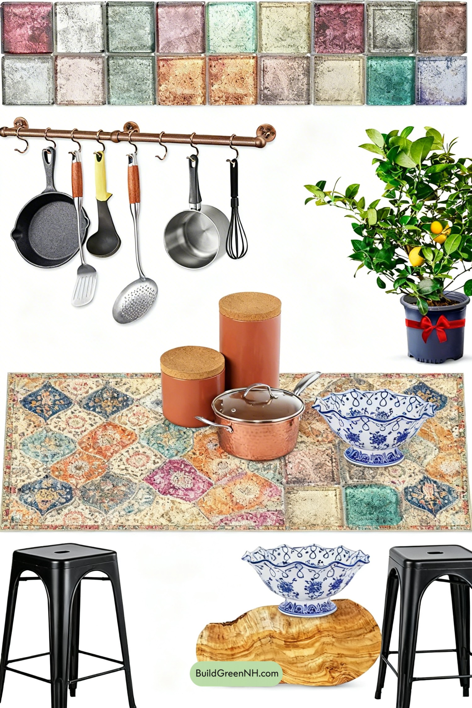 Moodboard for Moroccan Mosaic Runner, Mediterranean Warmth