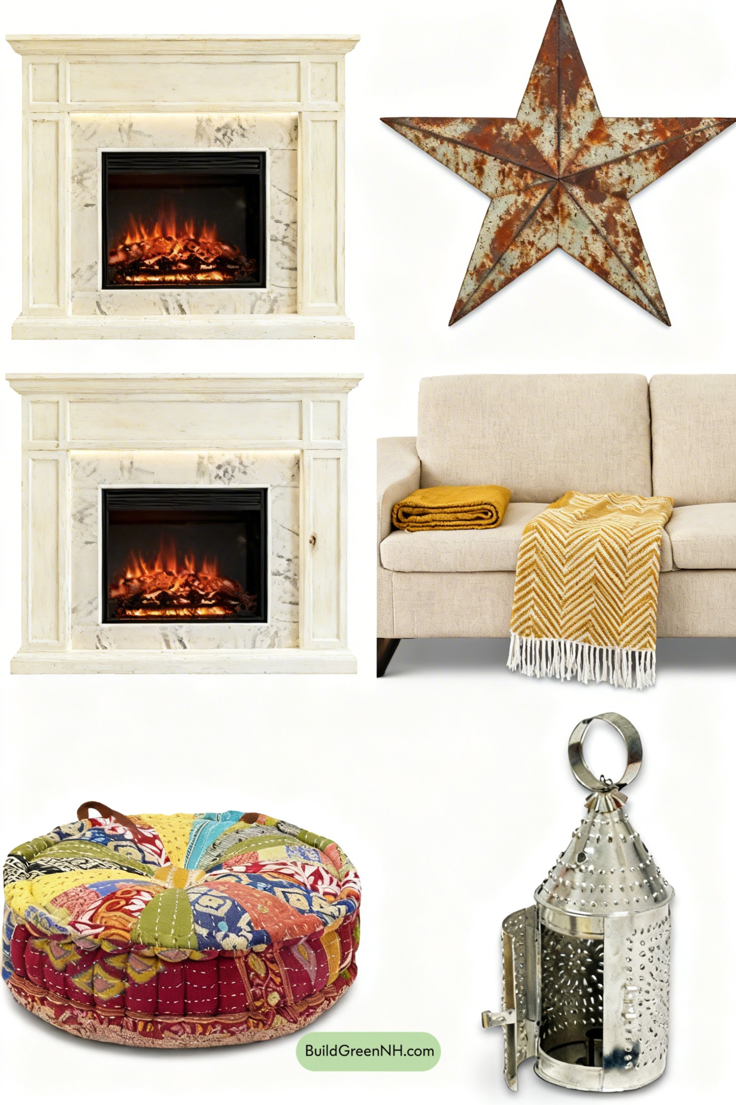 Moodboard for Prairie Primitive Fireside, Warm and Worn