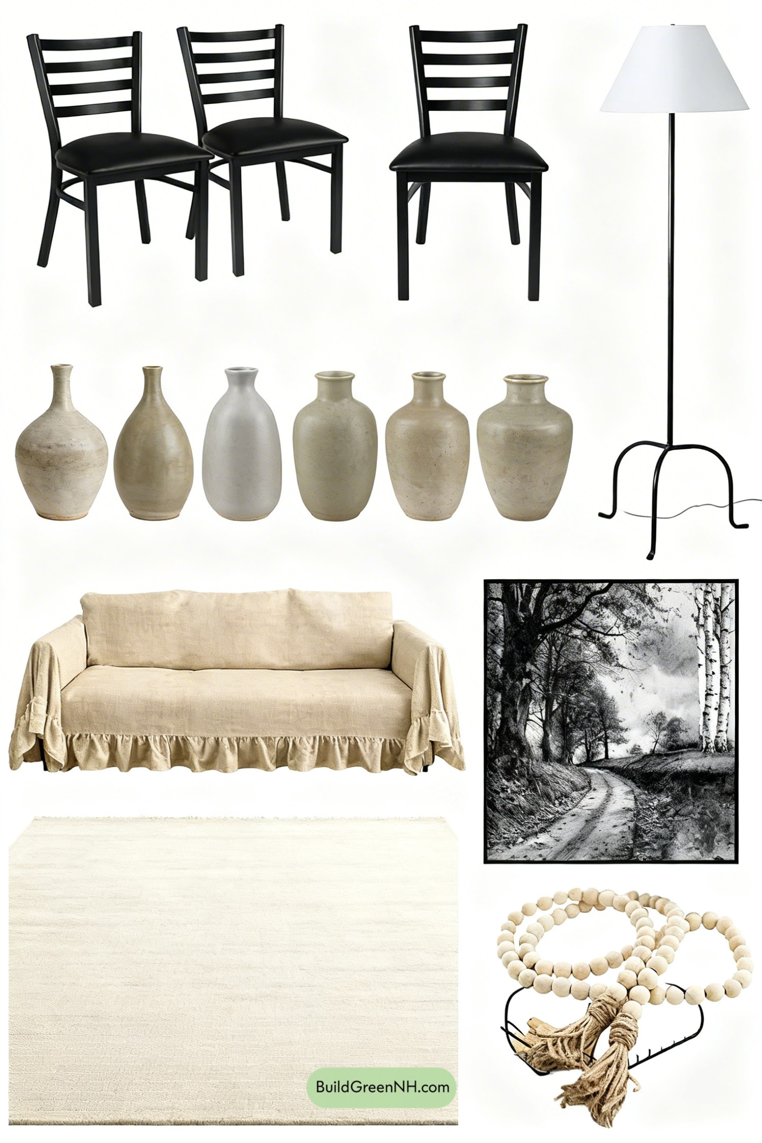 Moodboard for Linen-Draped Calm with Timeworn Timber