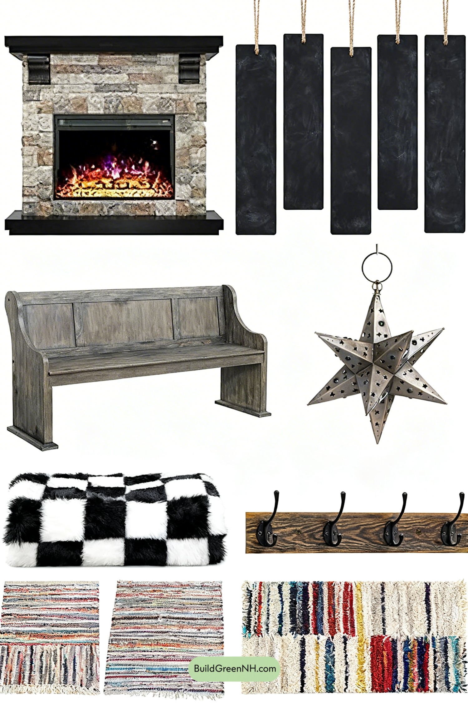 Moodboard for Lantern-Lit Schoolhouse Primitive Living Room