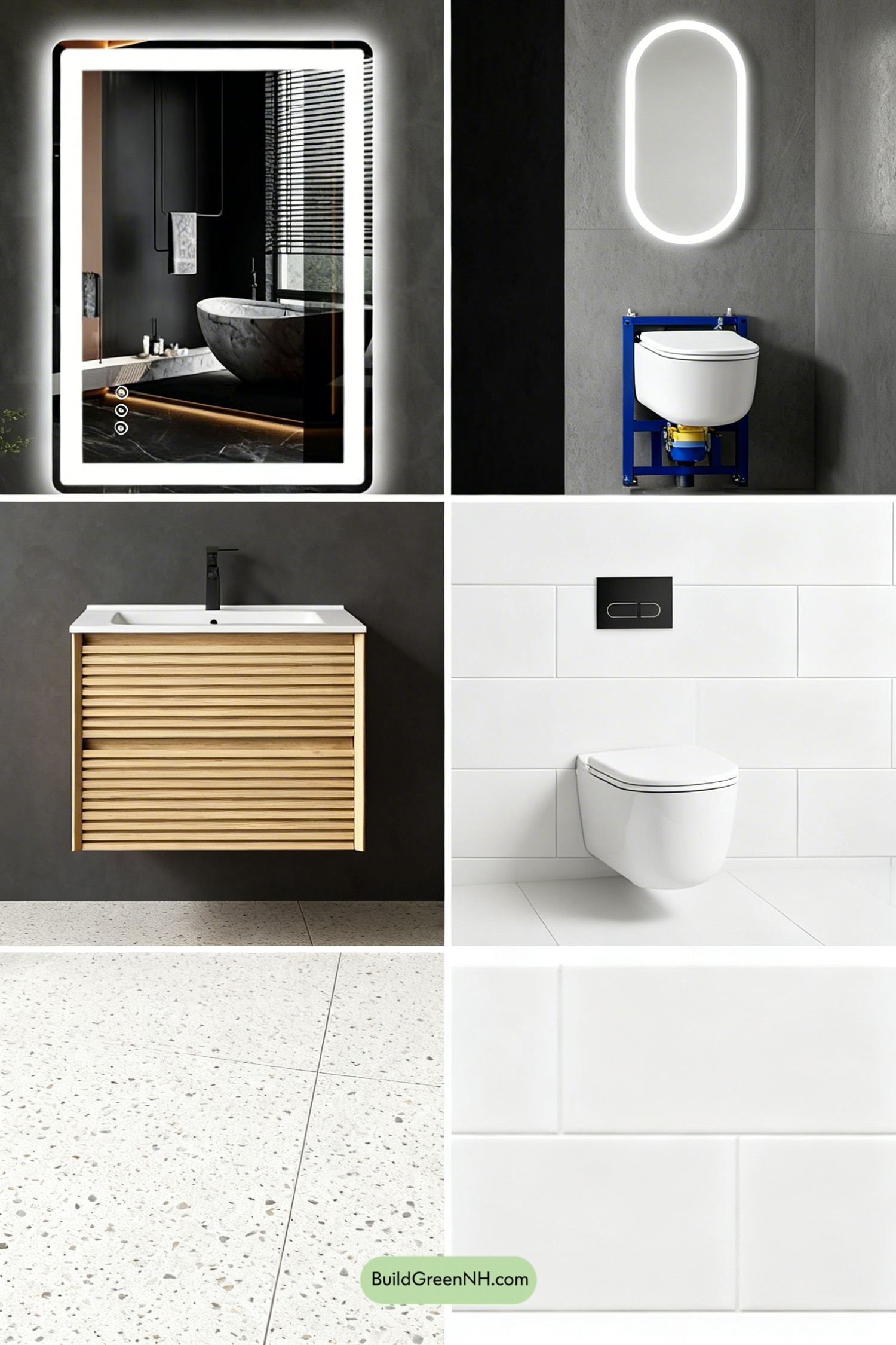 Moodboard for Japandi Tiny Bath, Big Calm