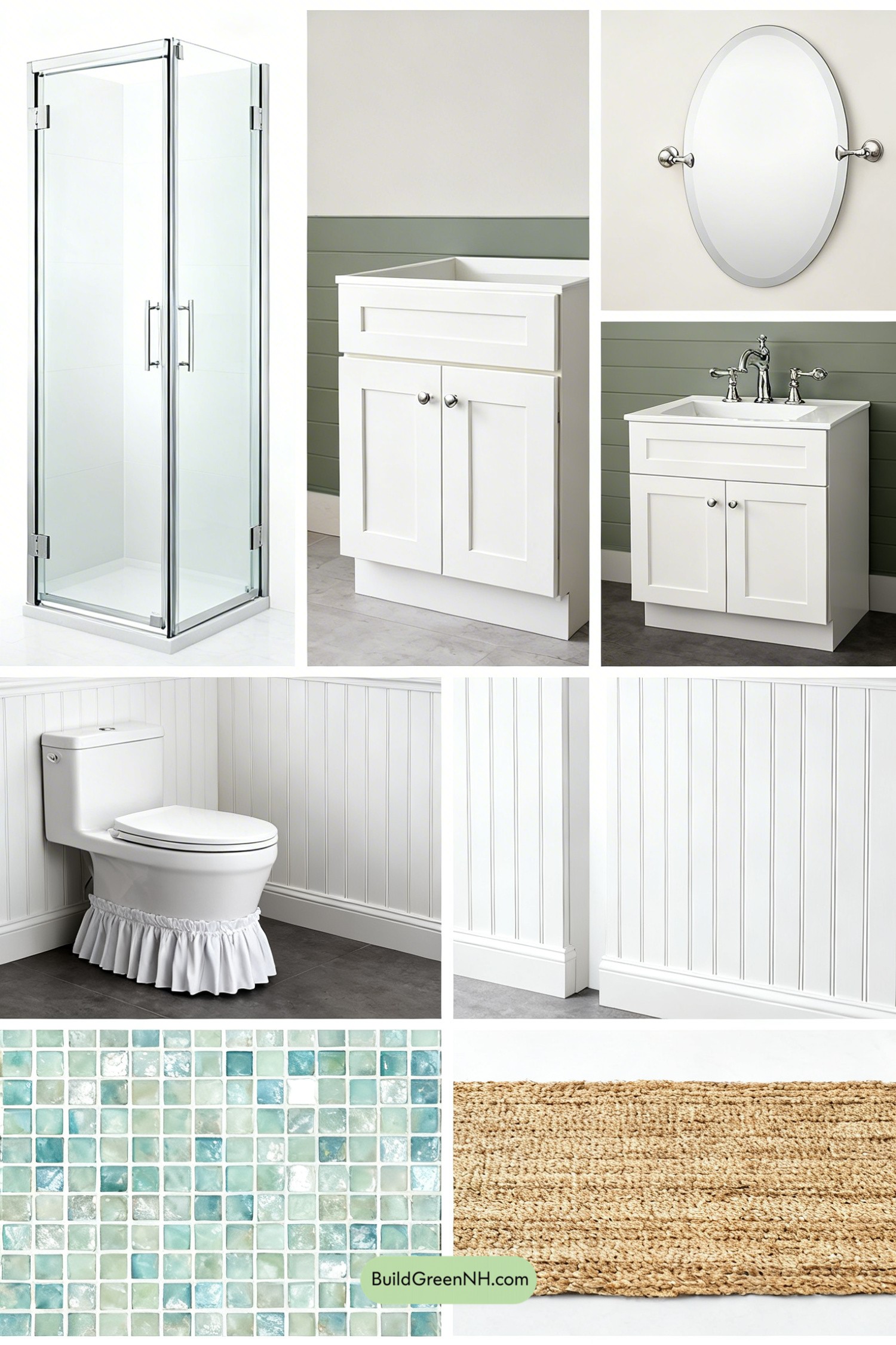 Moodboard for Sea-Glass Stripe, Tiny Bath Bliss