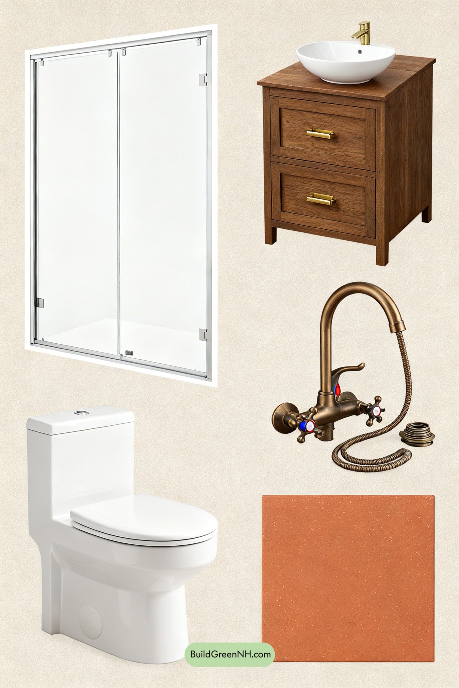 Moodboard for Mediterranean Micro-Spa Tiny Bath