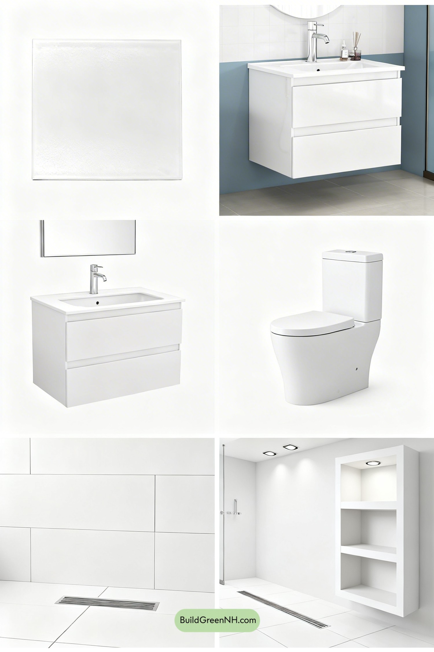 Moodboard for All-White Tiny Bathroom, Seamless and Smart
