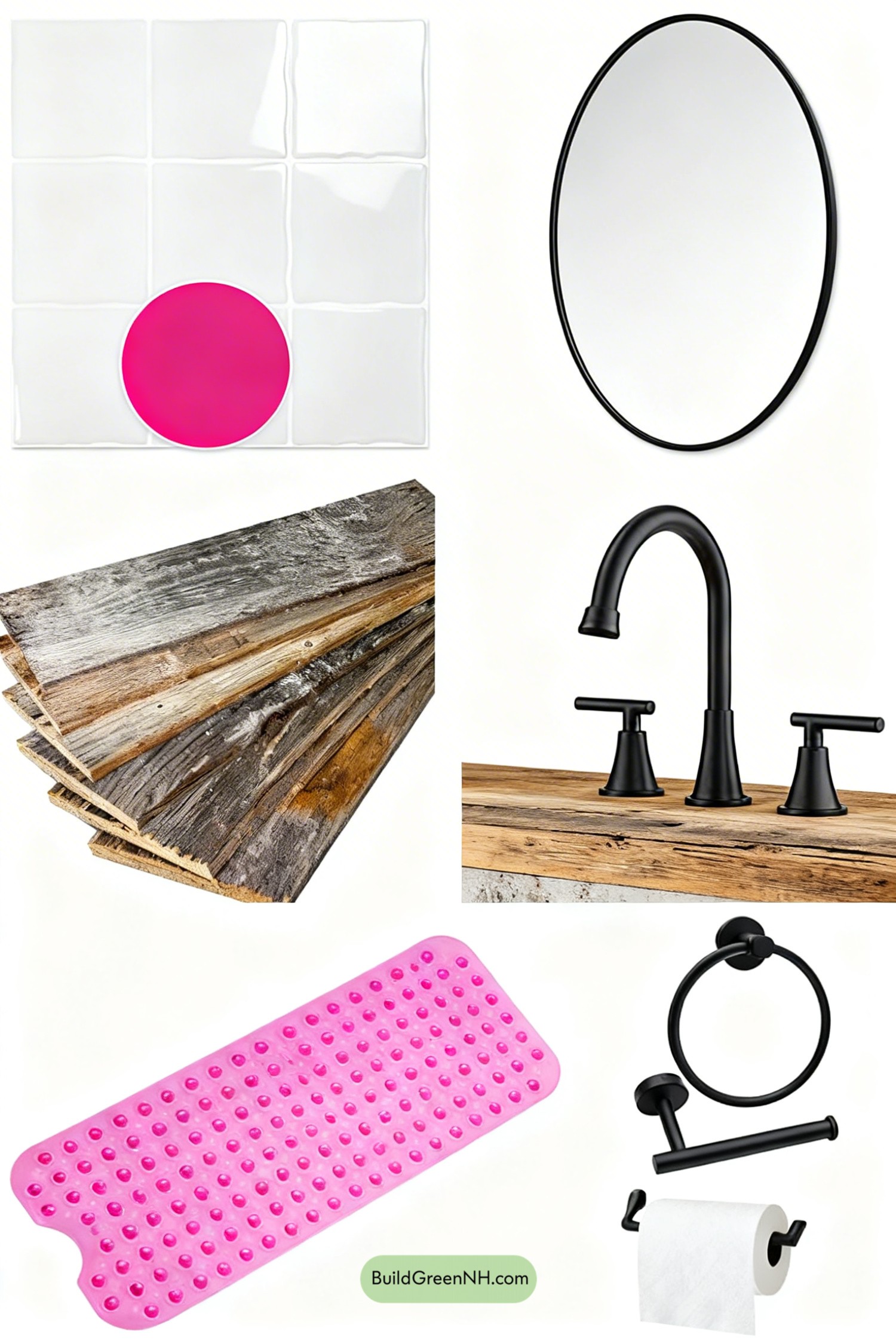 Moodboard for Hot-Pink Grout, Riot-Grrrl Energy