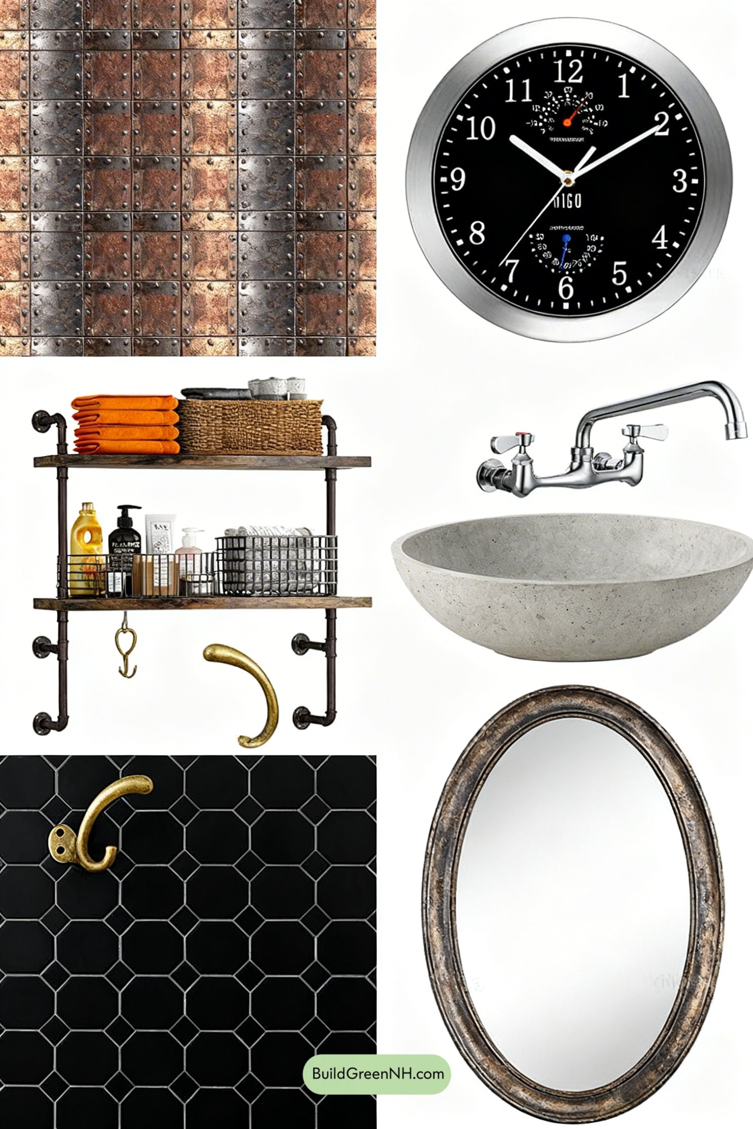 Moodboard for Rivets, Copper, and Concrete Cool