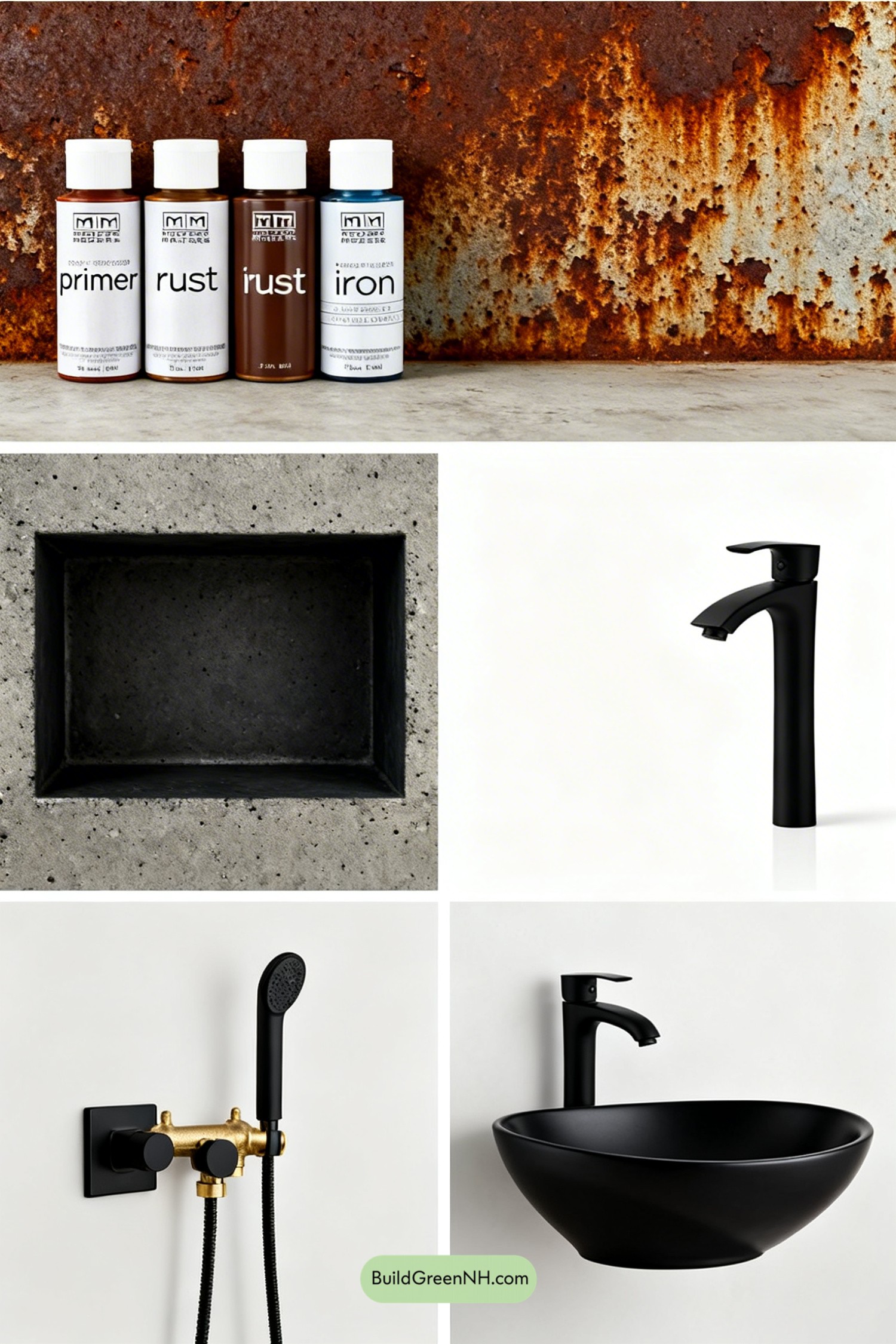 Moodboard for Rust-Punk Bath With Stickerwall Swagger