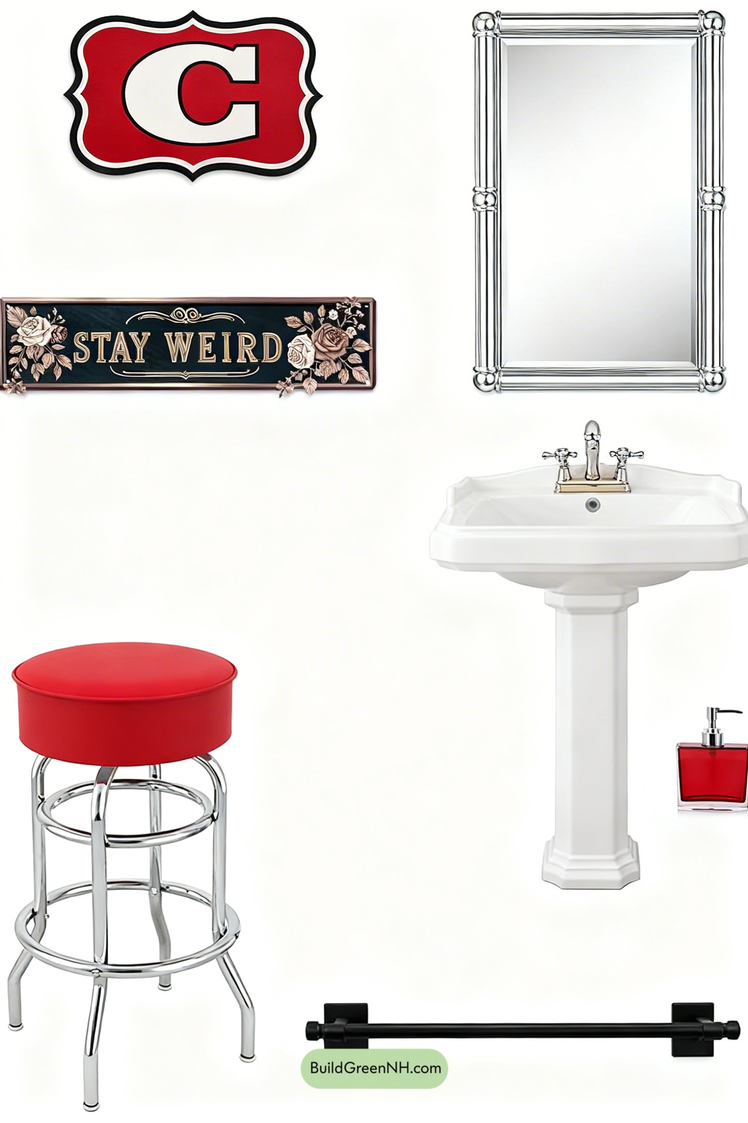 Moodboard for Punk Diner Bathroom, Stay Weird