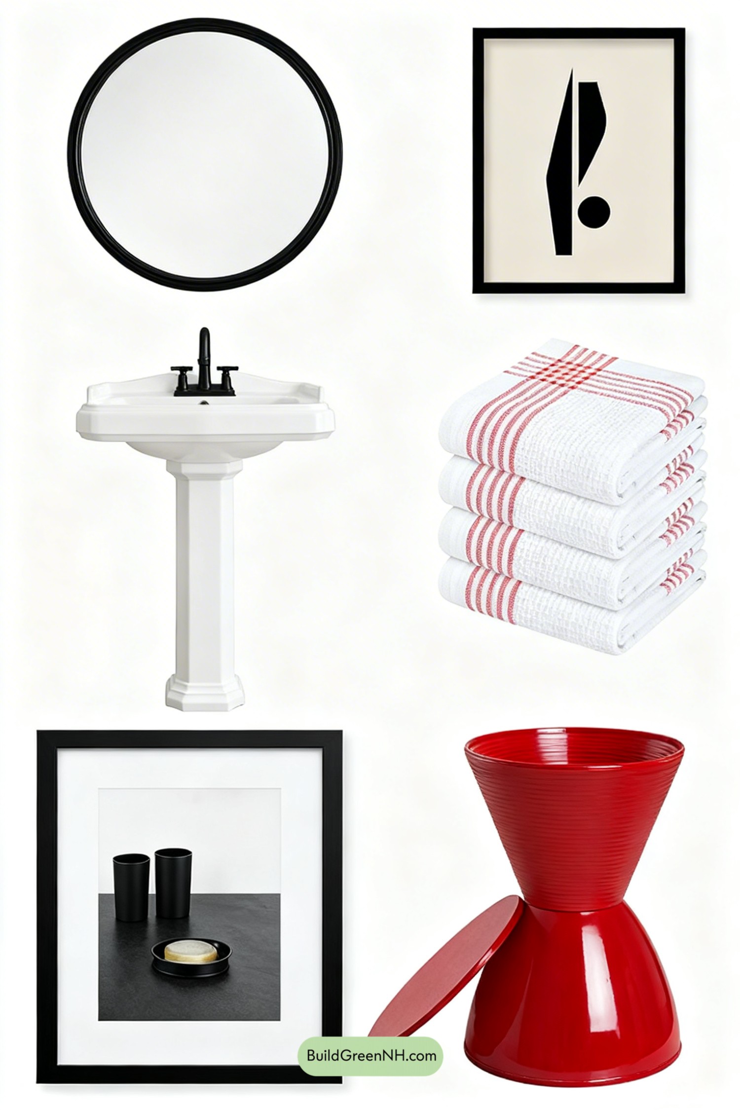 Moodboard for Crimson Accent, Classic Sink, Modern Edge