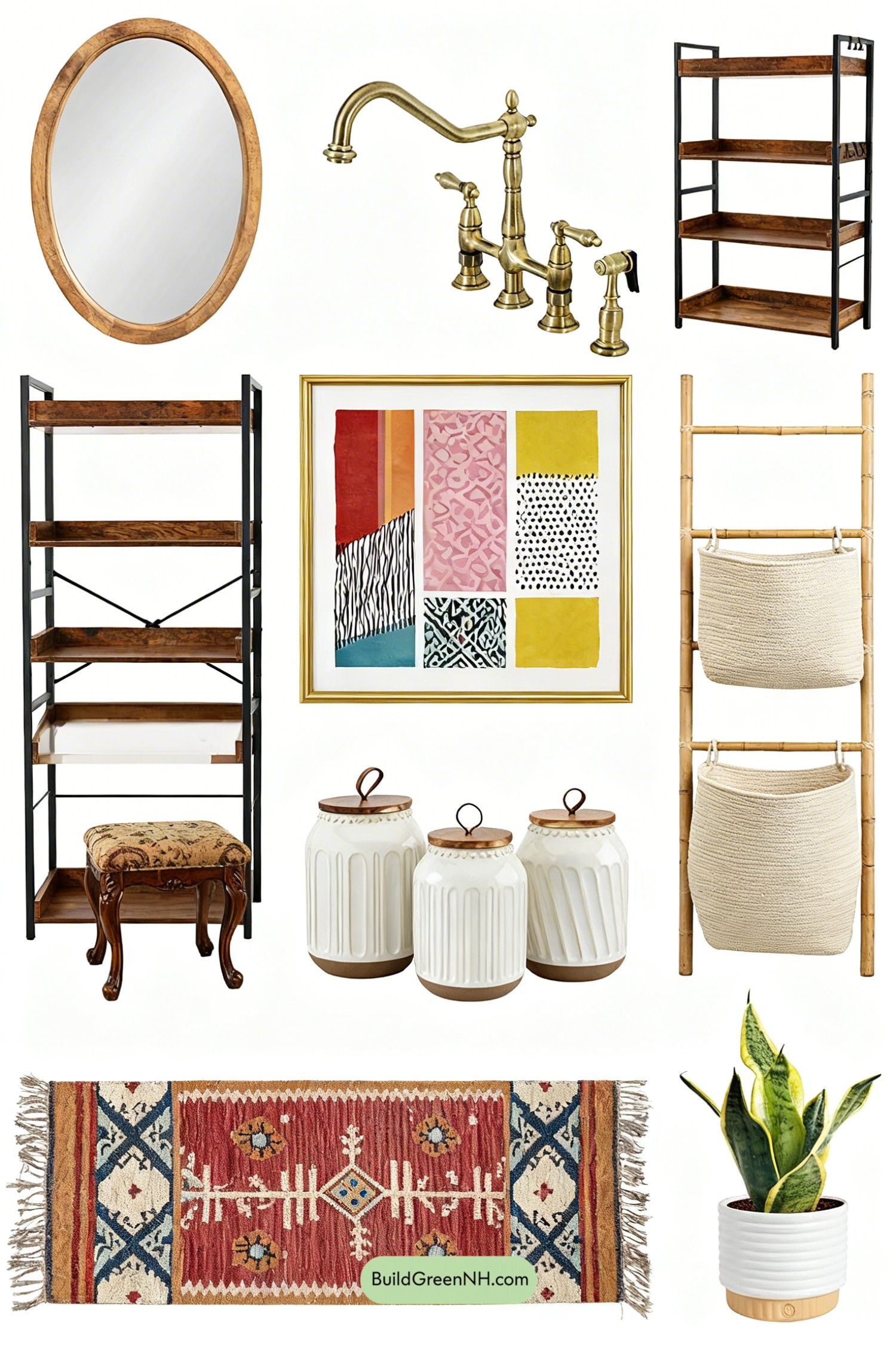 Moodboard for Collected Boho Vanity with Global Gallery Wall