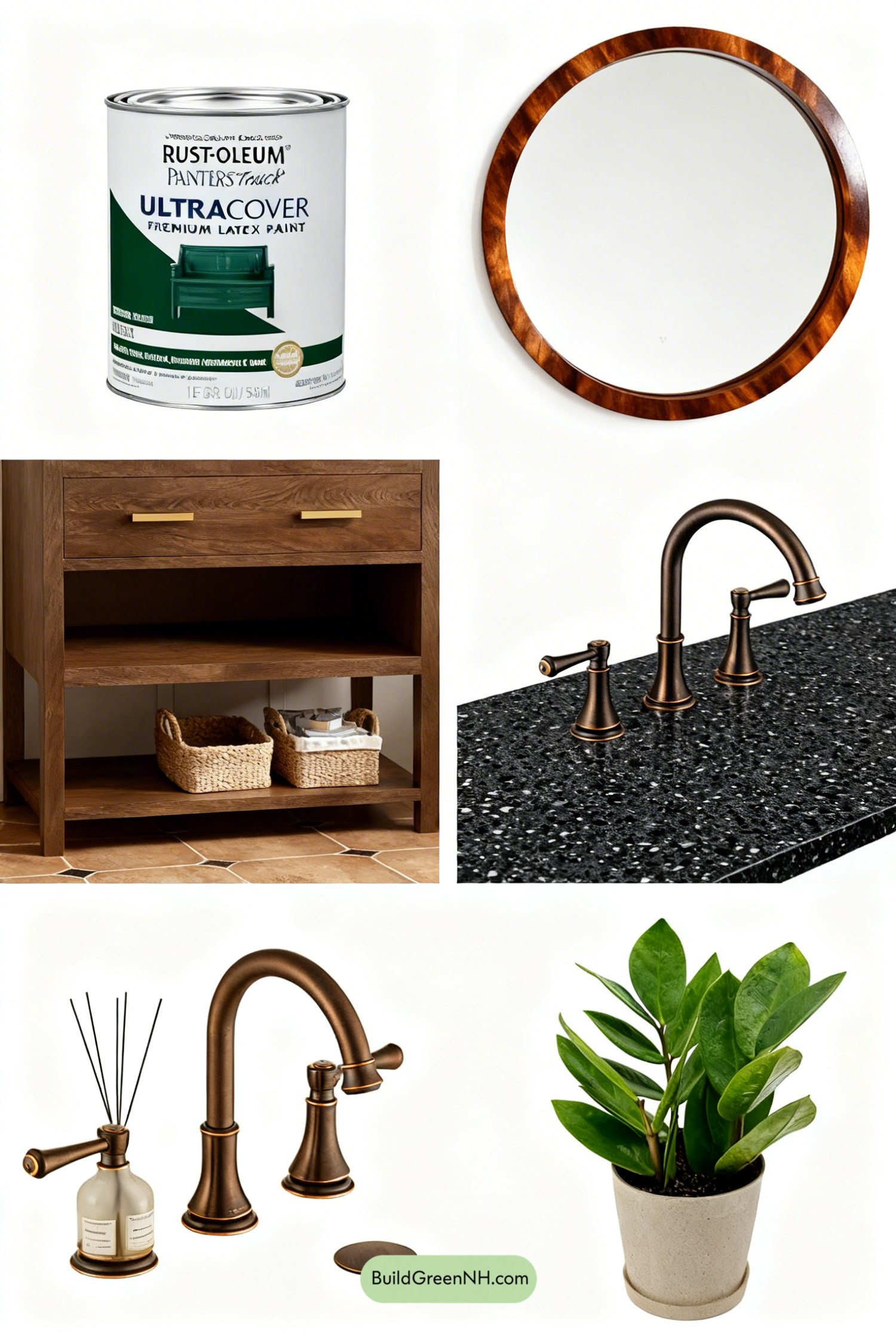 Moodboard for Moody Green Boho Vanity Glow