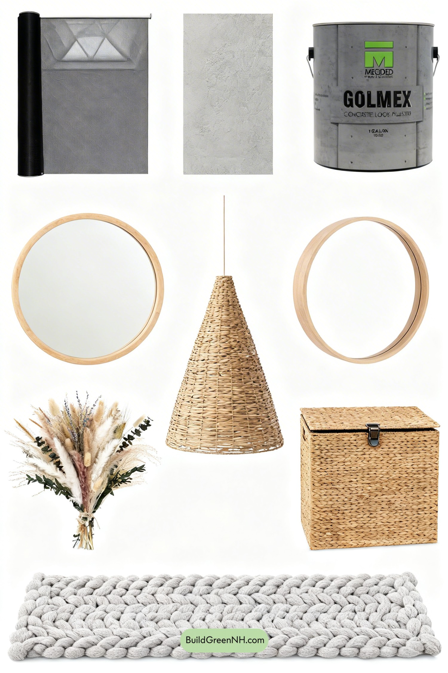 Moodboard for Skylit Boho Spa Bathroom Corner