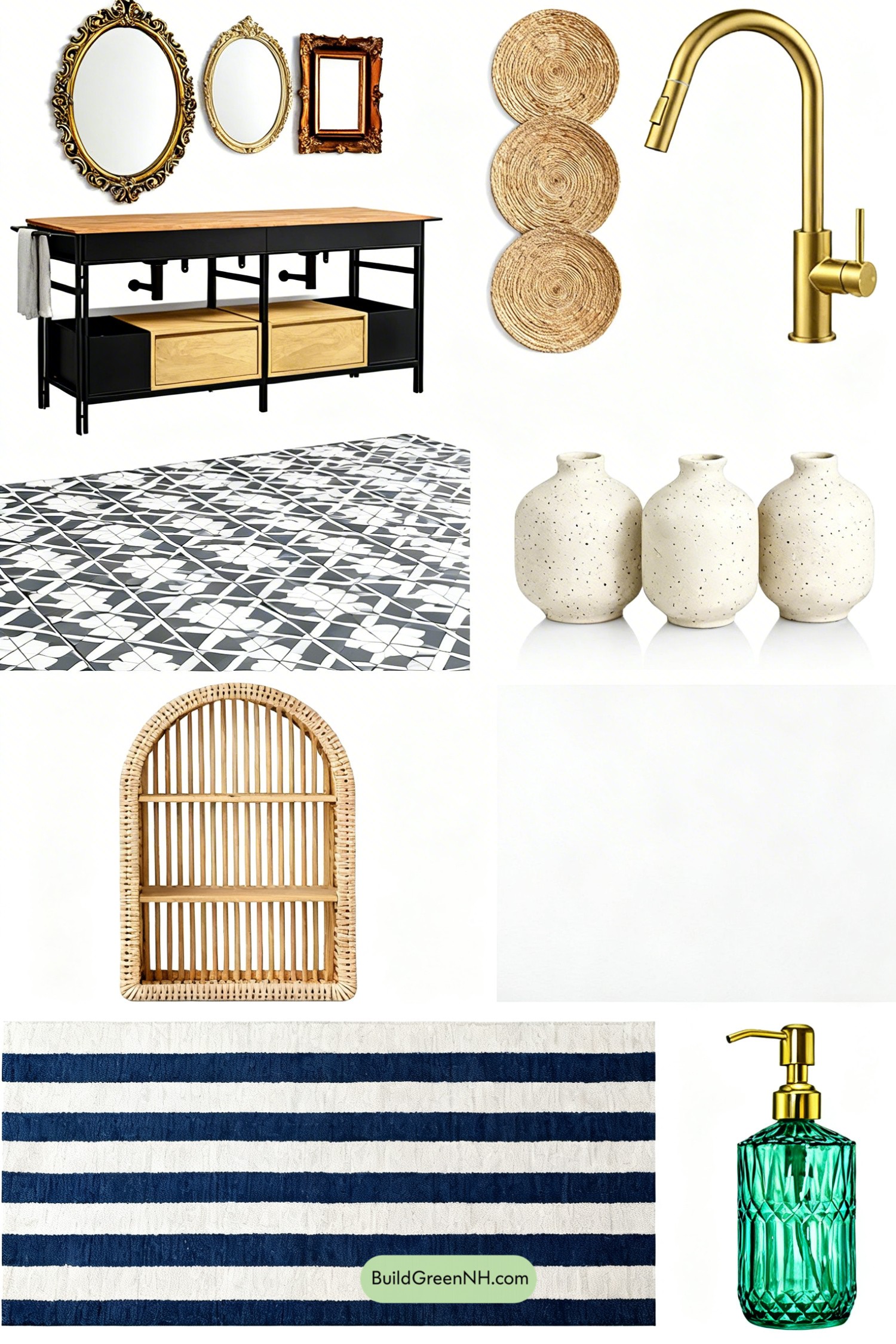 Moodboard for Gilded Gallery Wall Boho Vanity