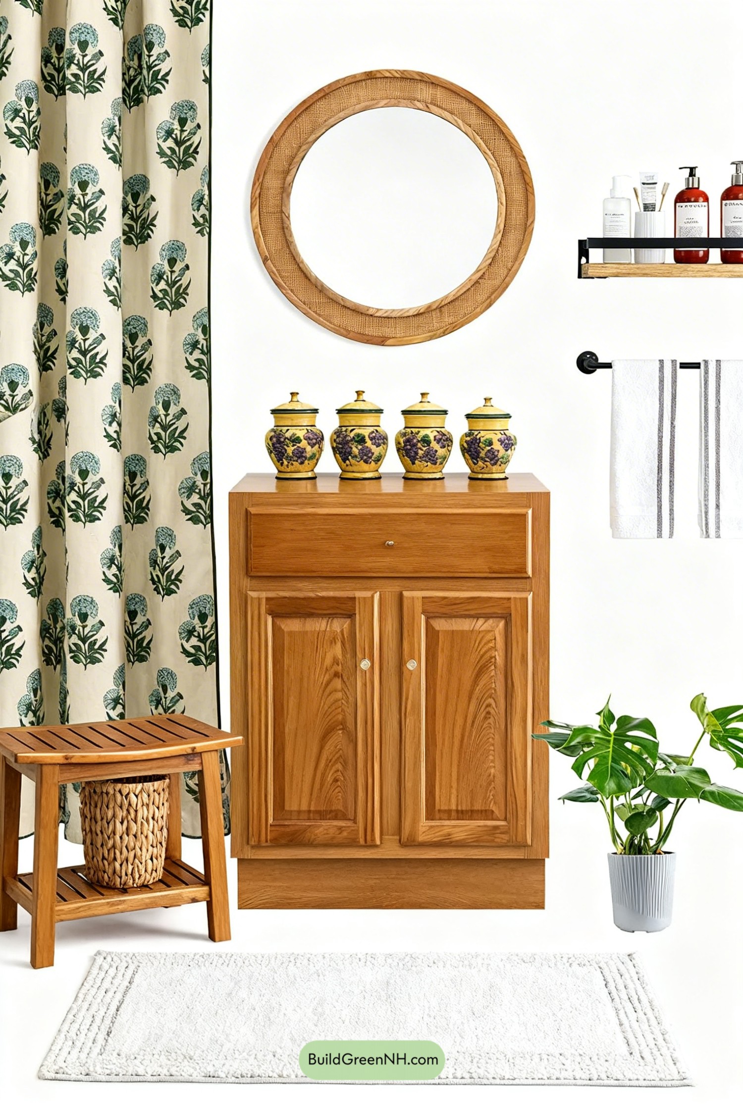 Moodboard for Block-Print Shower Curtain Boho Moment