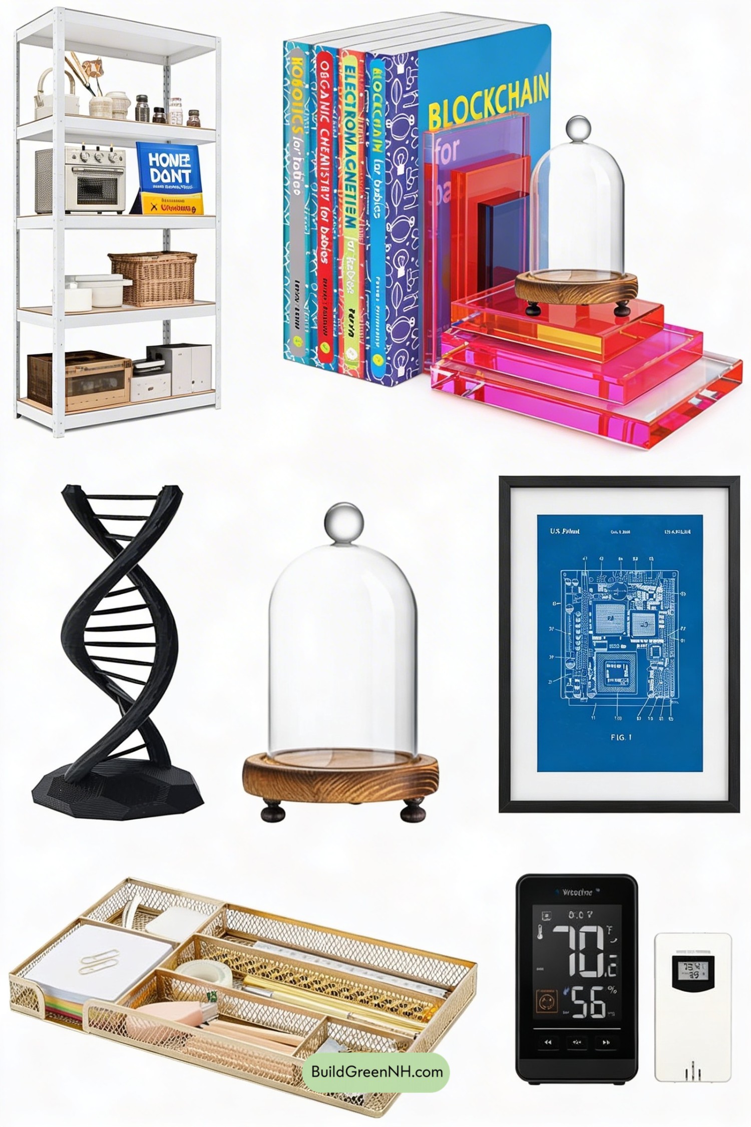 Moodboard for Lab-Chic Modular Shelf, Ultra Clean