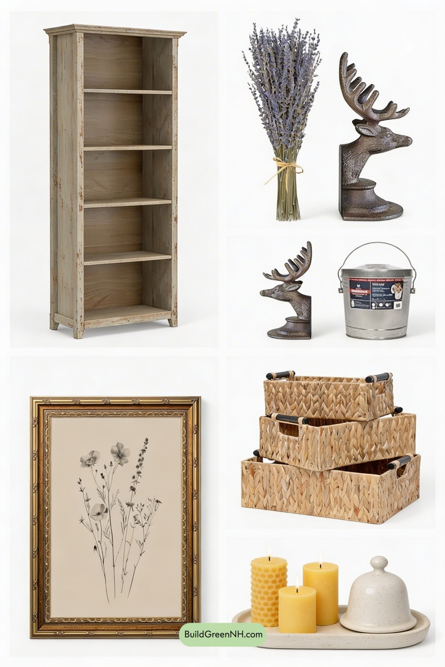 Moodboard for Hearthside Farmhouse Bookshelf Styling