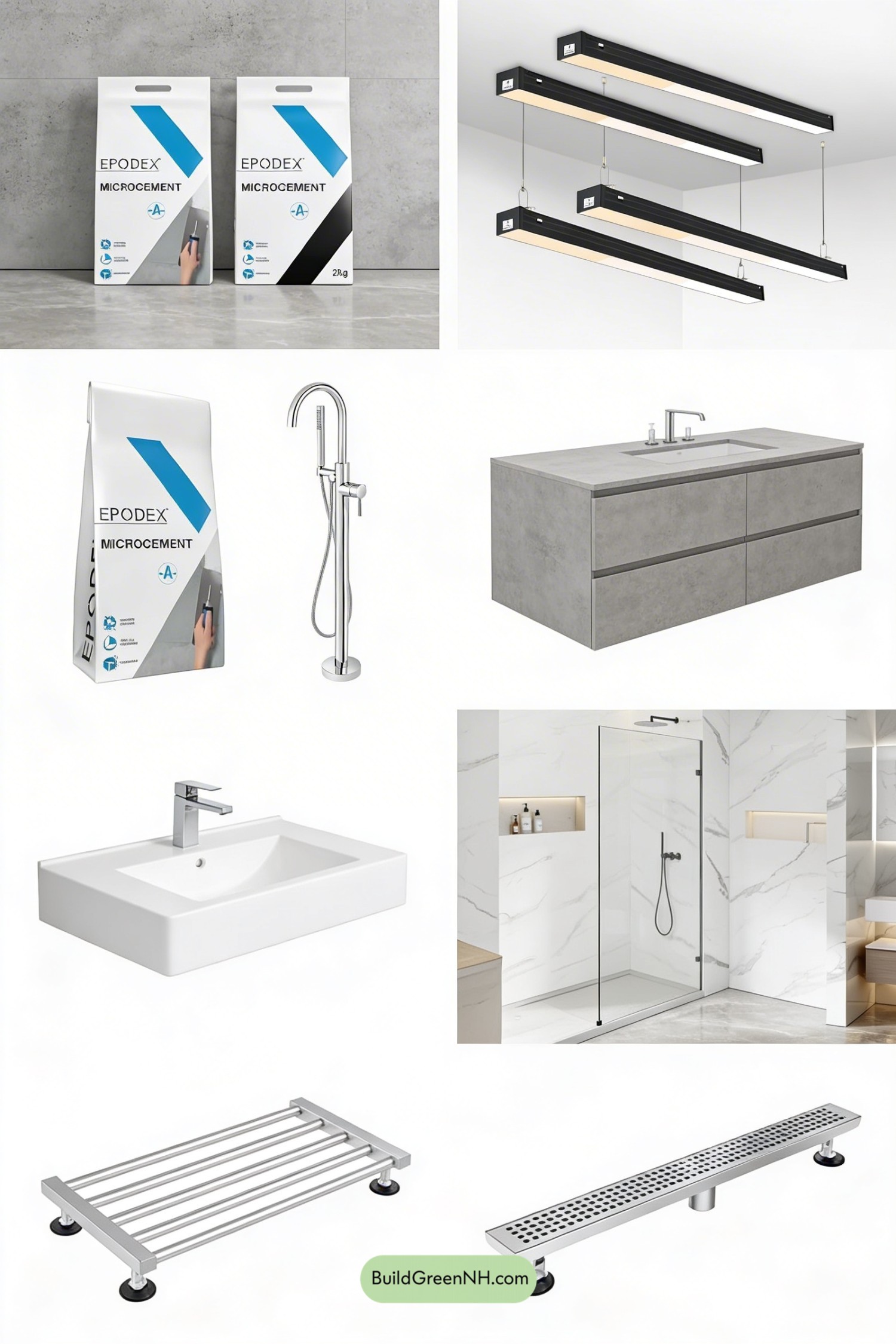 Moodboard for Concrete Calm with Chrome Precision