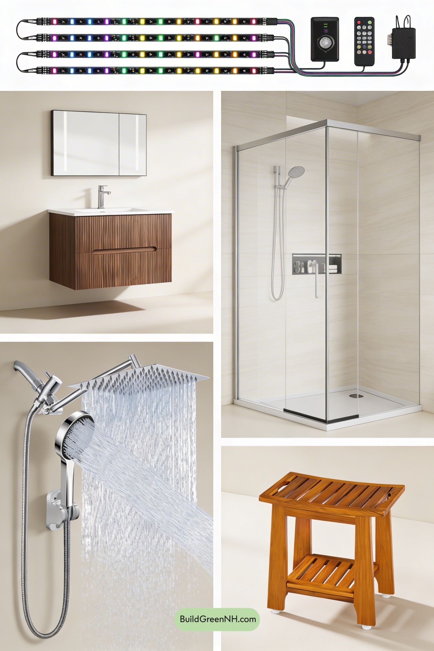 Moodboard for Sunken Spa Tub with LED Halo