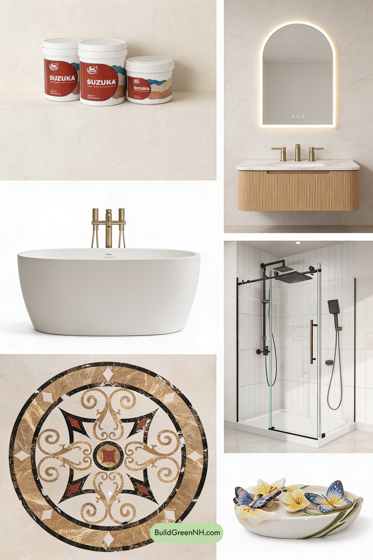 Moodboard for Moroccan Arches, Modern Tub, Pure Calm