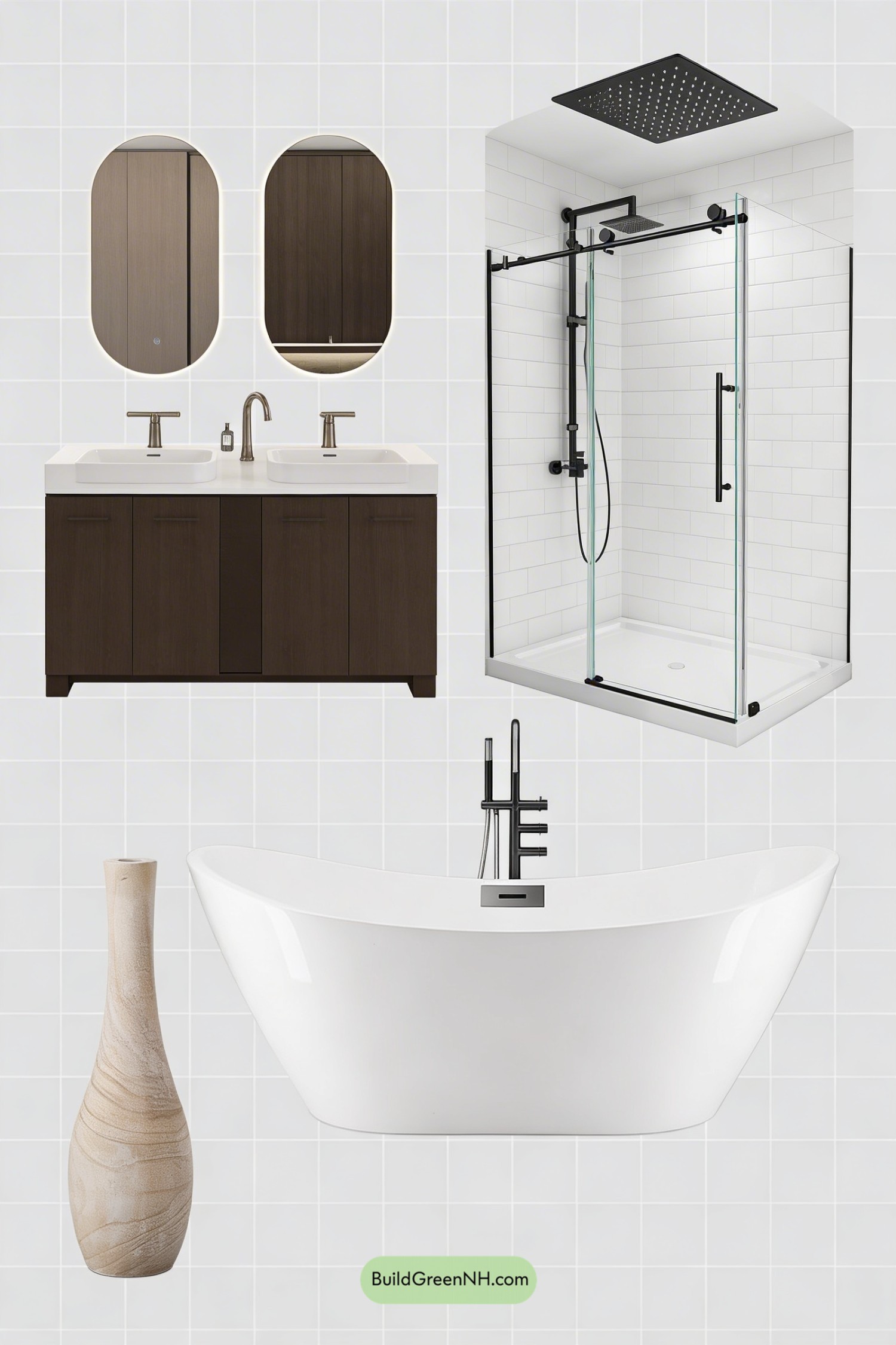 Moodboard for Skyline-Soaked Spa Bathroom Suite