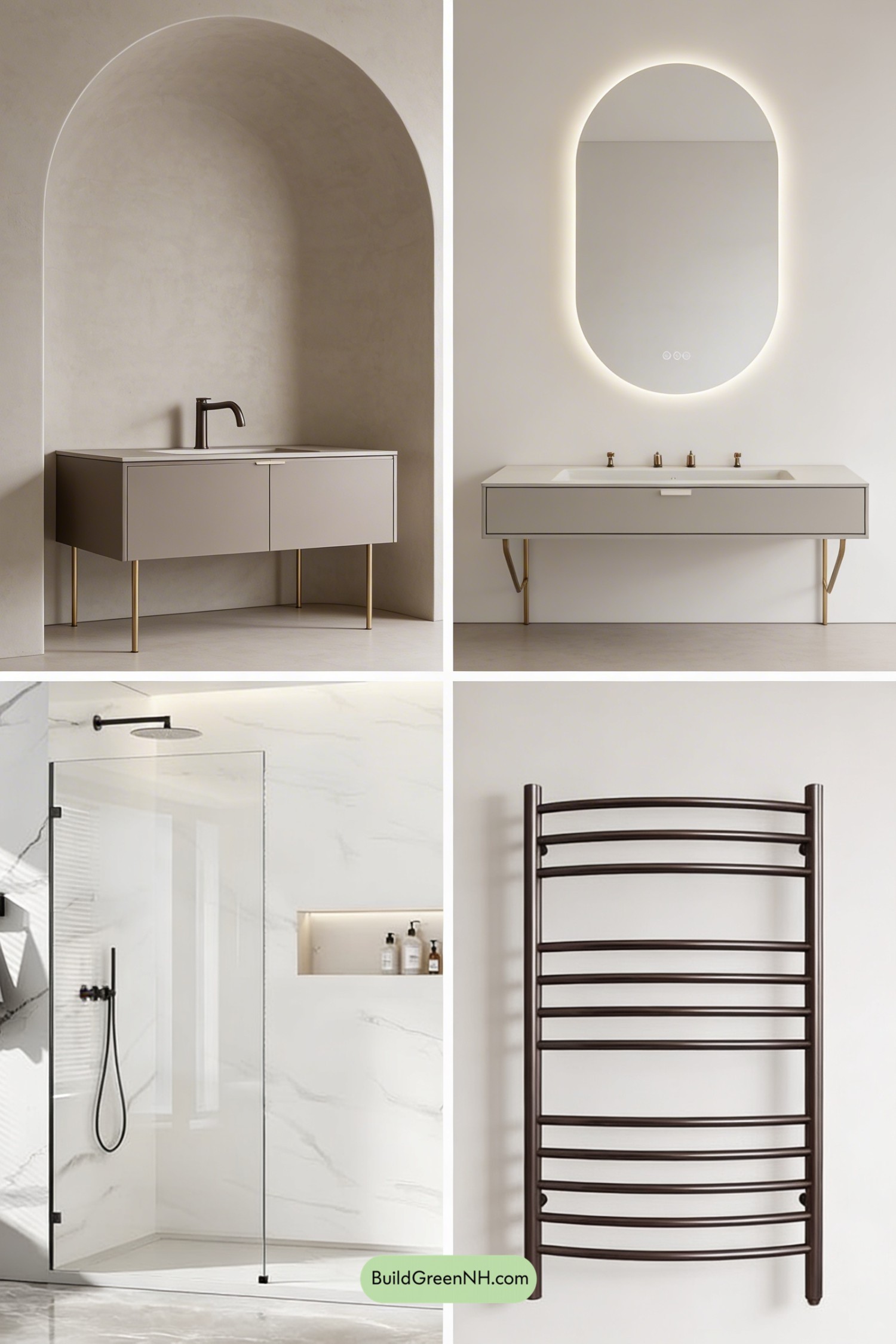 Moodboard for Soft Greige Sanctuary with Sculpted Curves