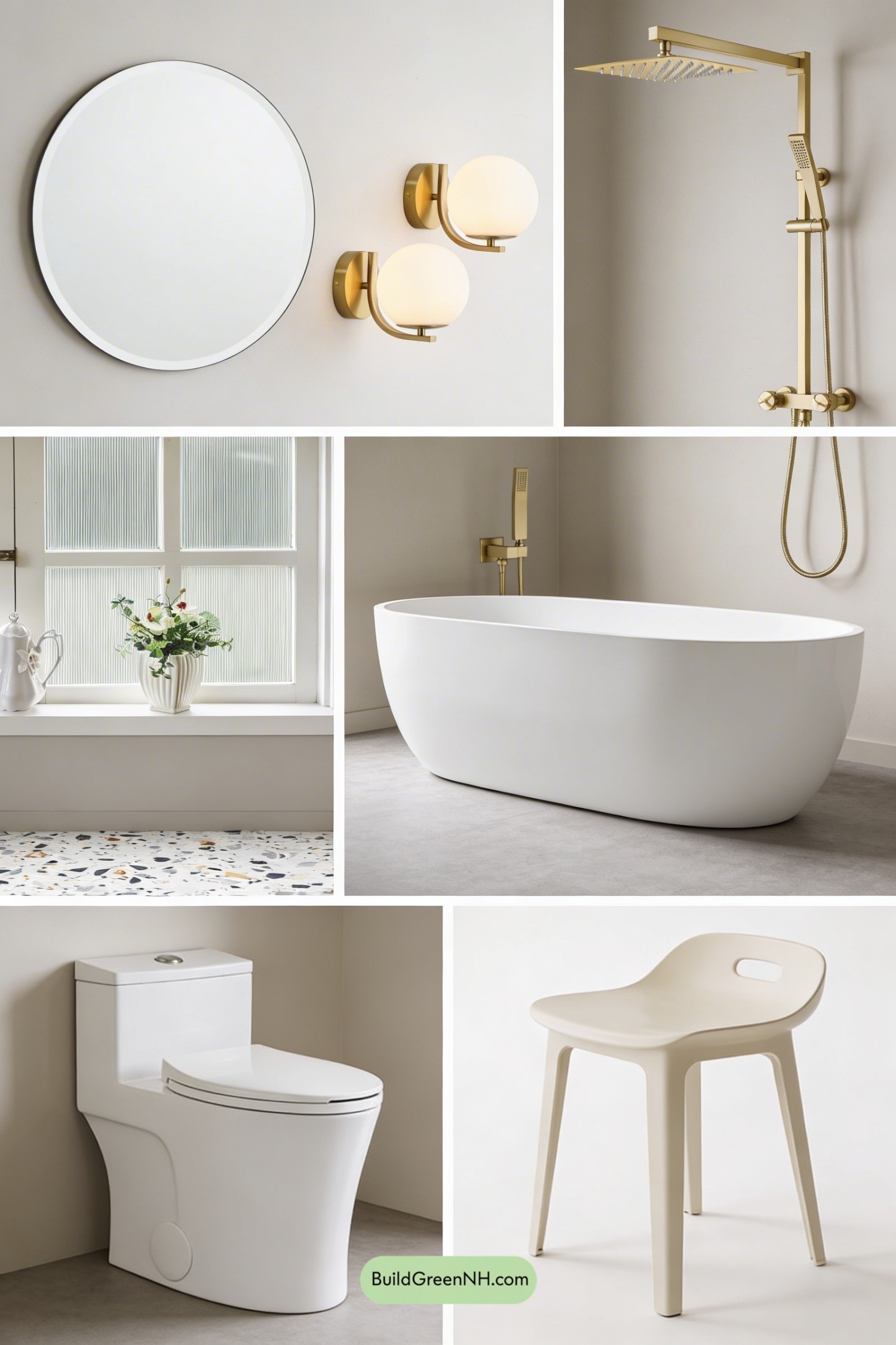 Moodboard for Palm Springs Mid-Century Bathroom Glow