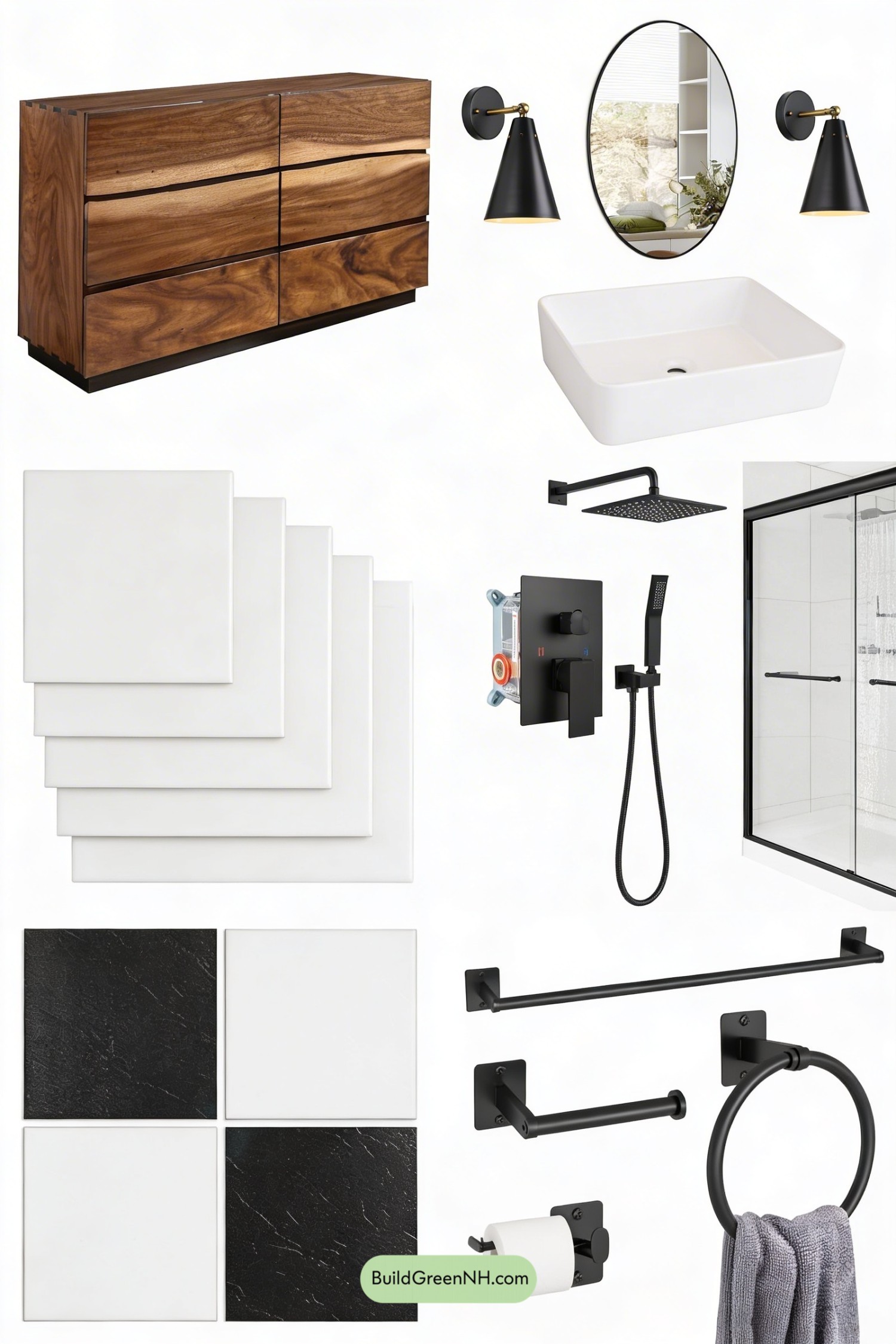 Moodboard for Checkerboard Cool, Walnut Warmth