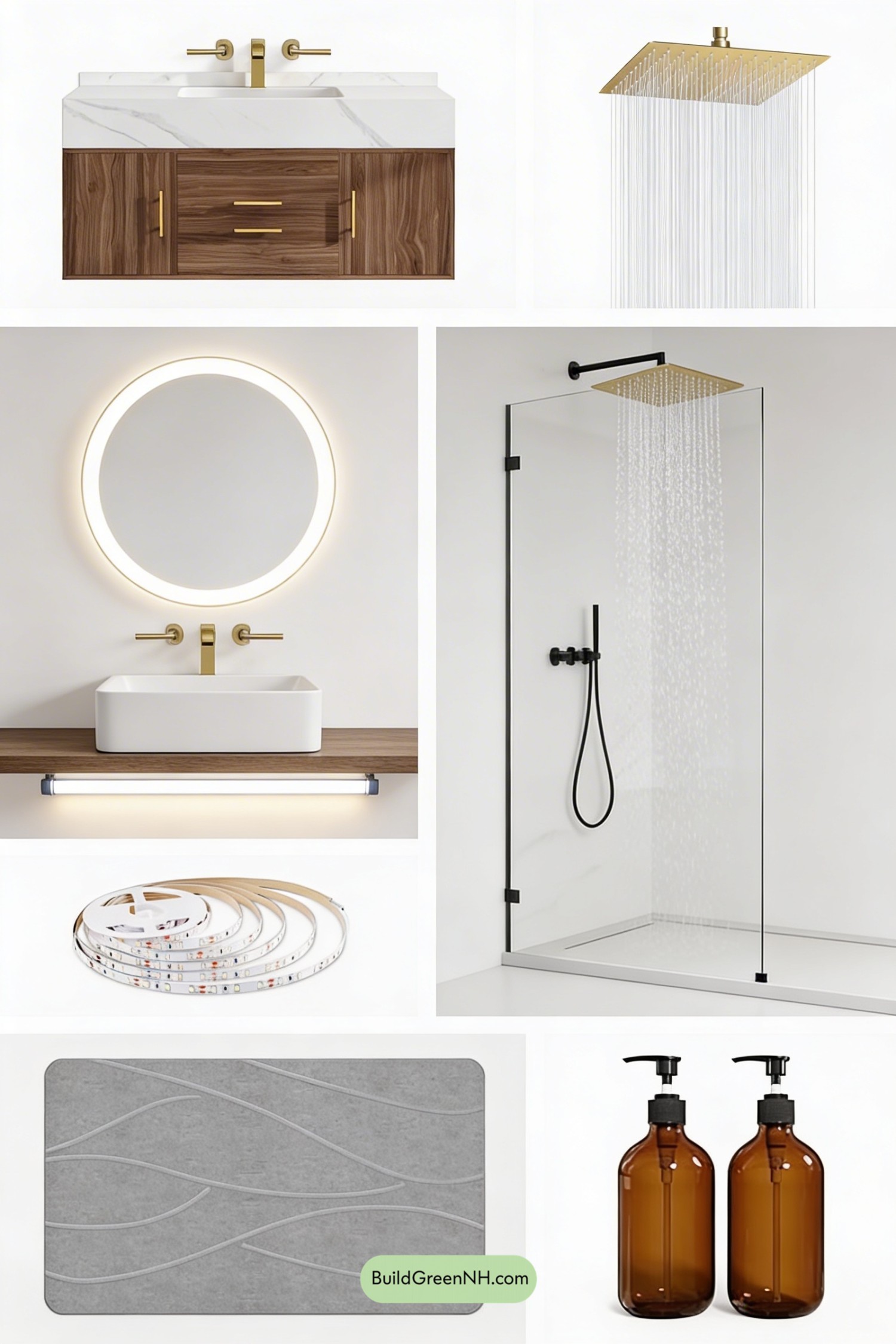 Moodboard for Charcoal Spa Bathroom with Halo Mirrors