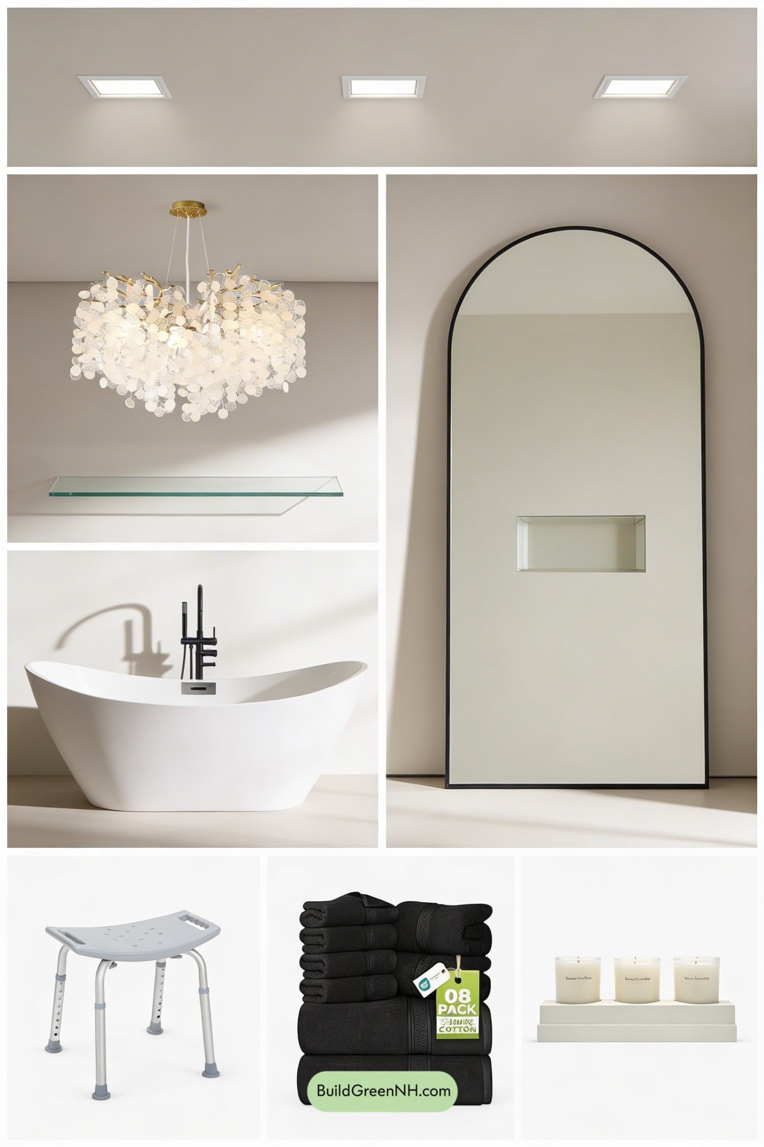 Moodboard for Freestanding Tub in Black Marble Drama