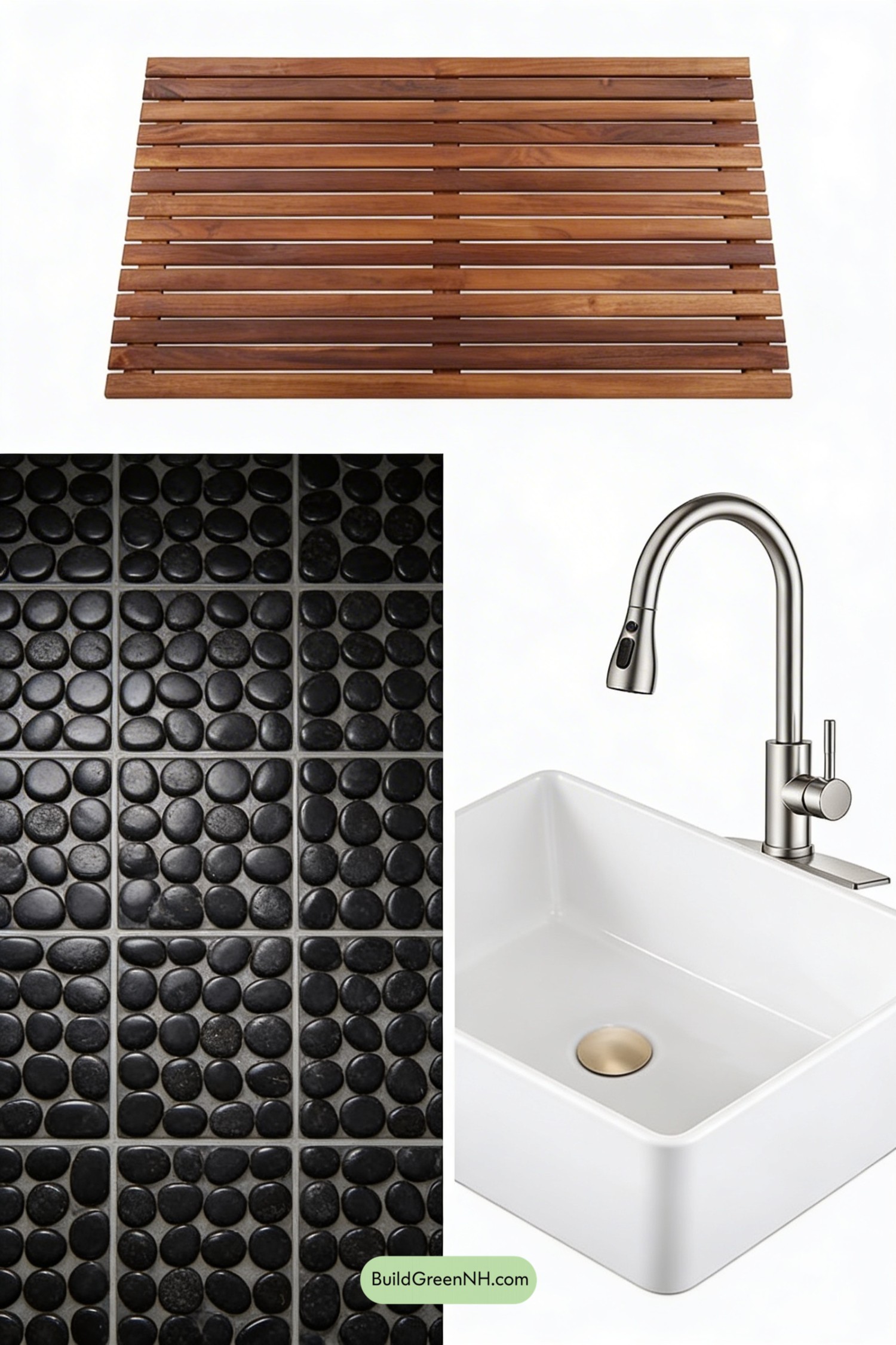 Moodboard for Charred Wood Zen Walk-In Shower
