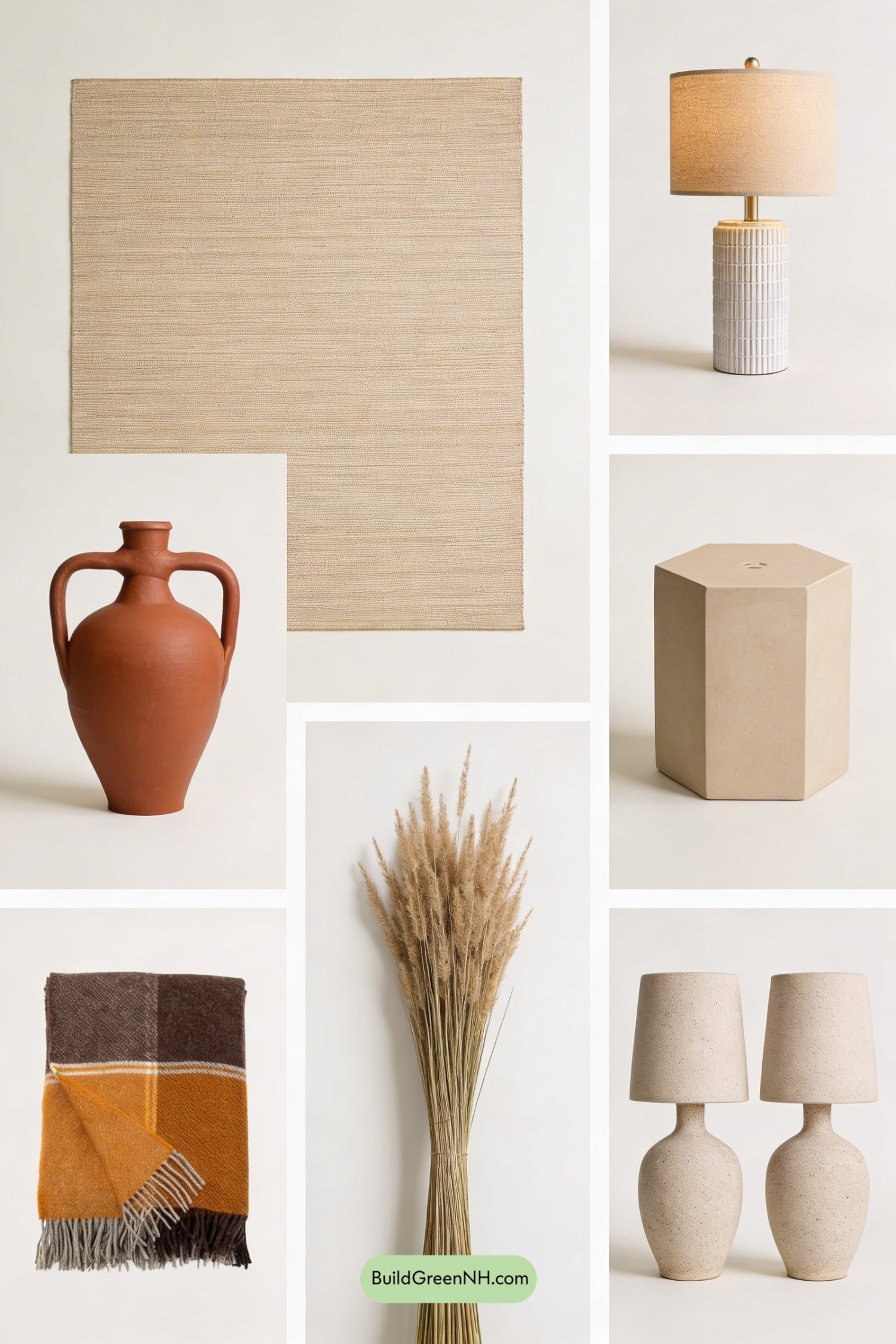 Moodboard for Desert Wabi Sabi Living Room