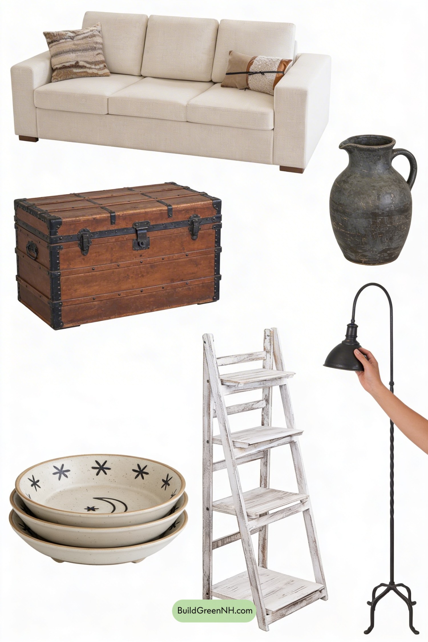 Moodboard for Salvaged Calm with Wabi Sabi Soul