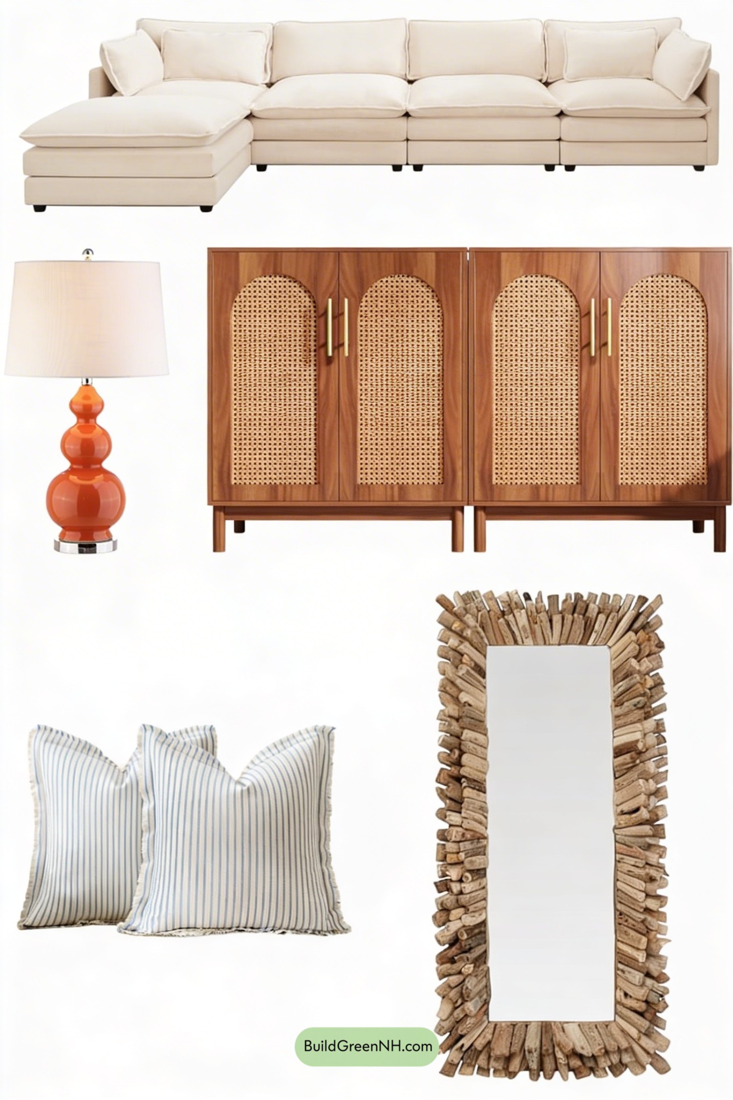 Moodboard for Greek Villa Coastal Living Room