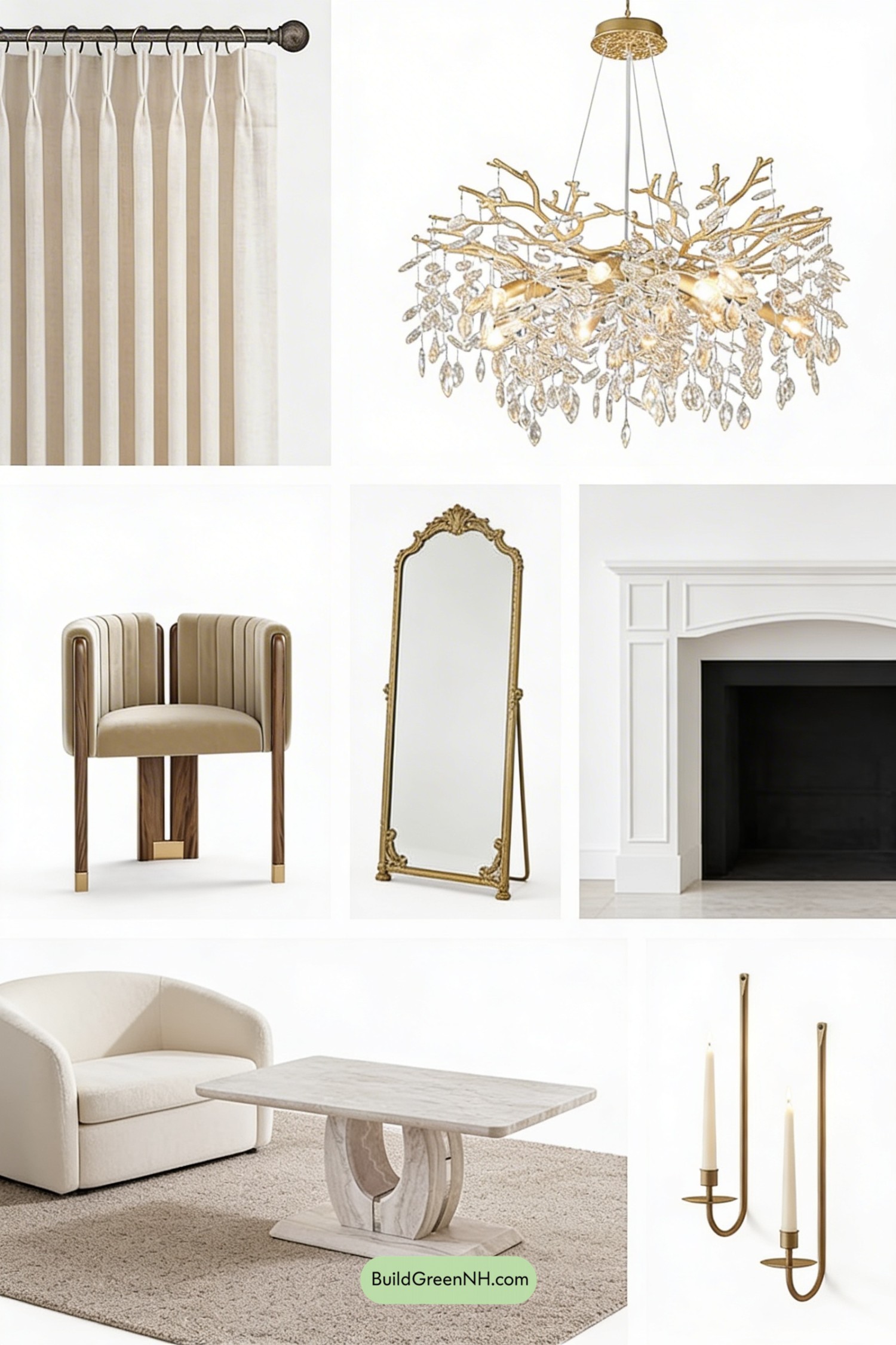 Moodboard for Greek Villa Parisian Living Room