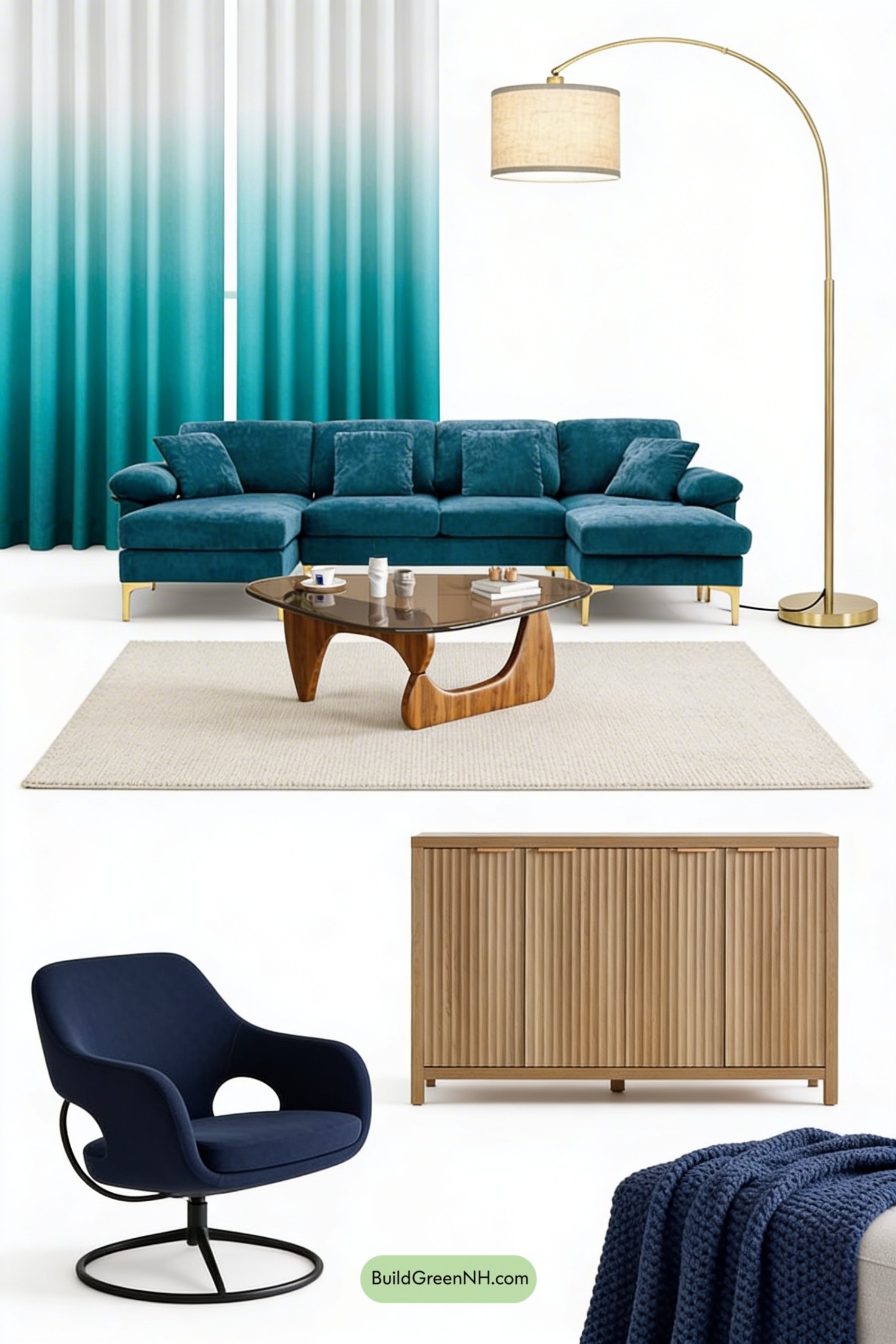 Moodboard for Teal Coastal Lounge Retreat