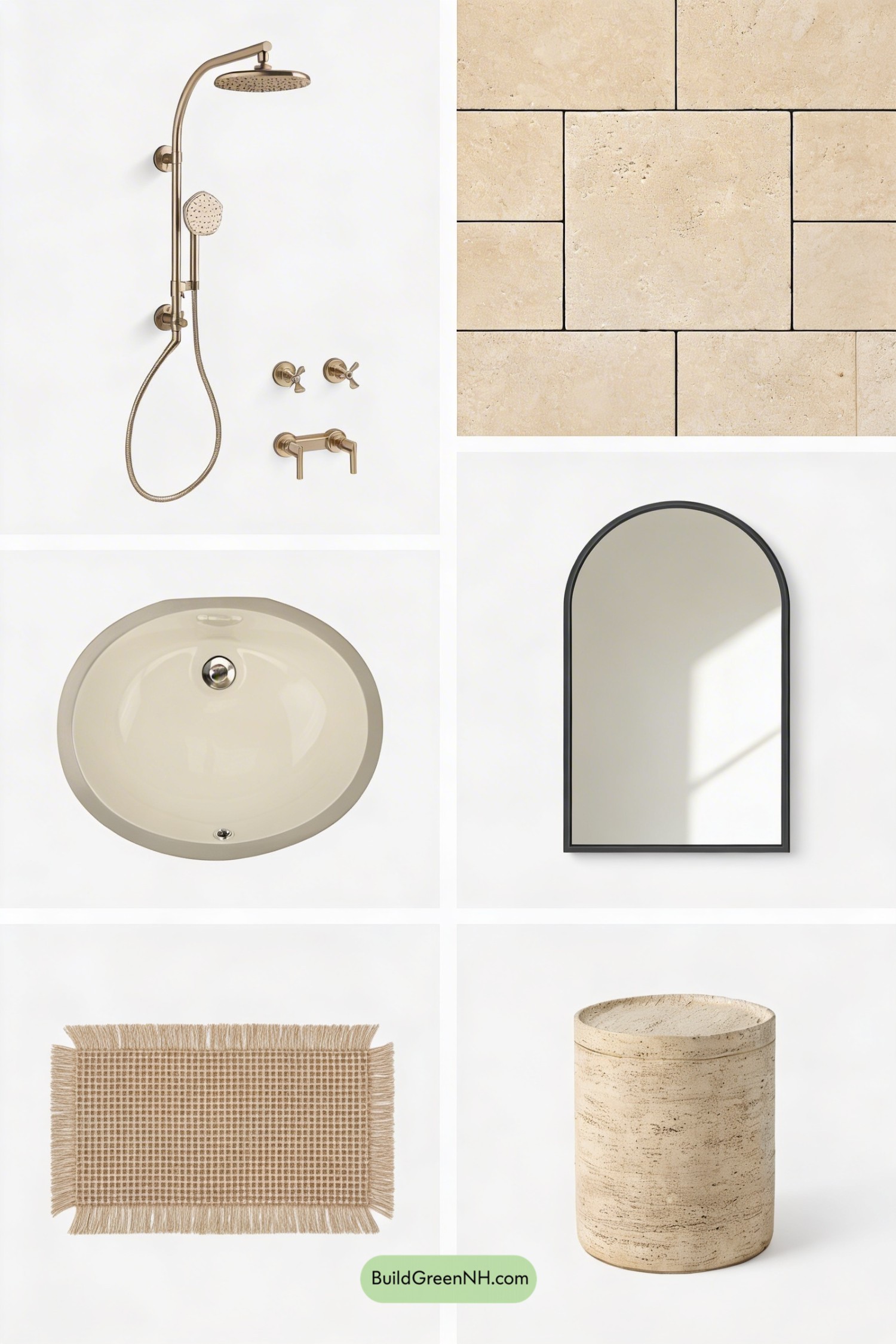 Moodboard for Desert Warmth Big Tile Shower